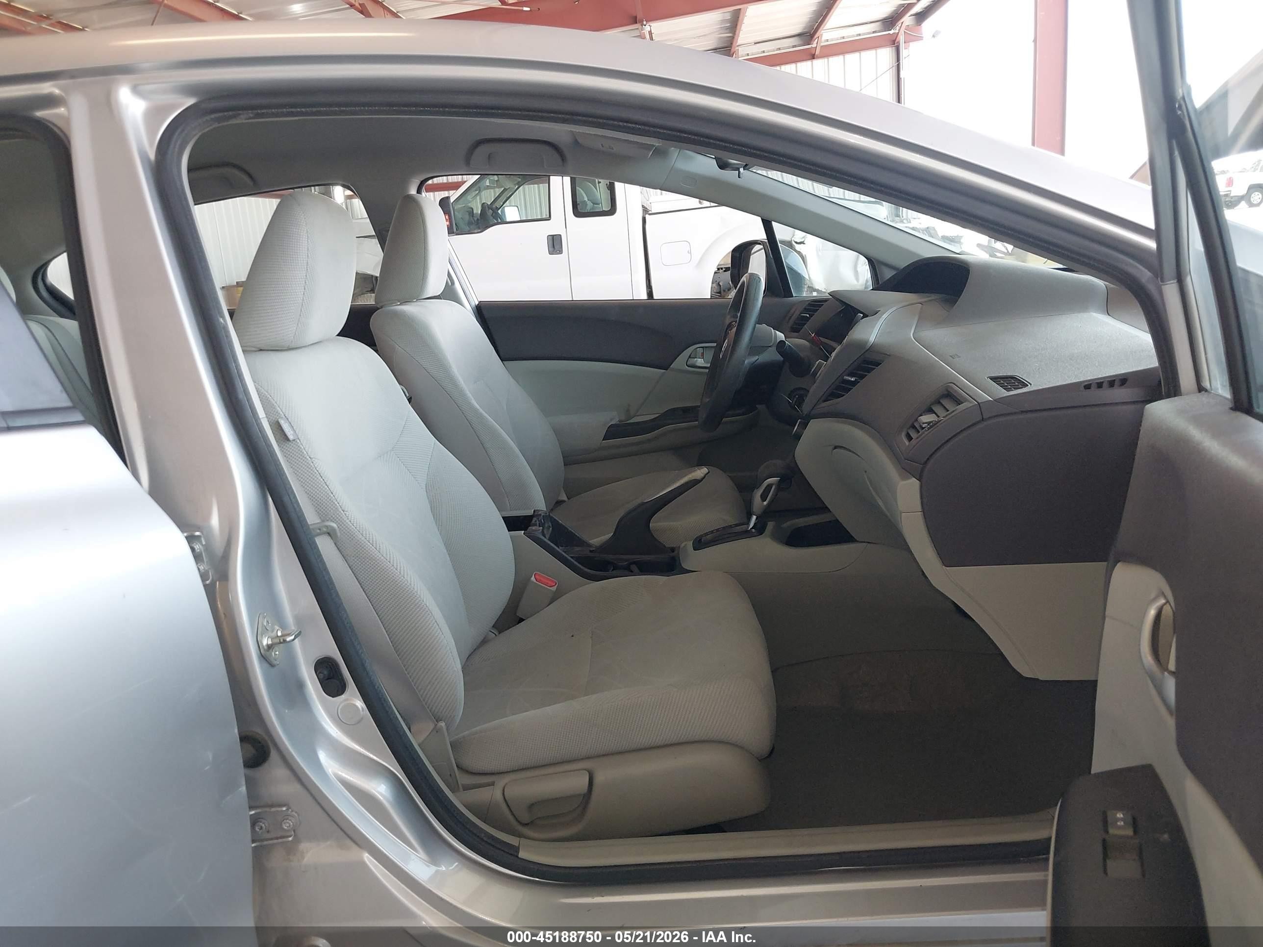 2012 Honda Civic Lx Gray vin: 19XFB2F52CE364368