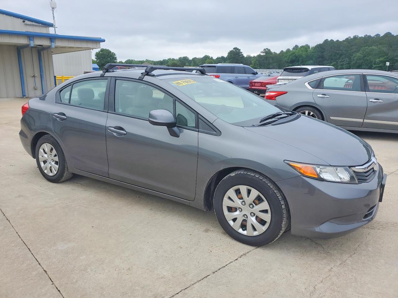 2012 Honda Civic Lx Gray vin: 19XFB2F52CE372437