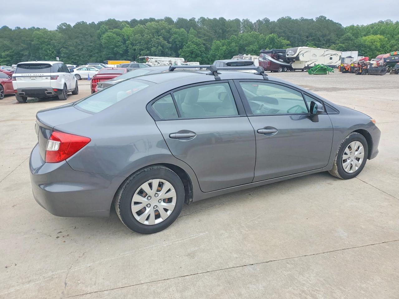 2012 Honda Civic Lx Gray vin: 19XFB2F52CE372437
