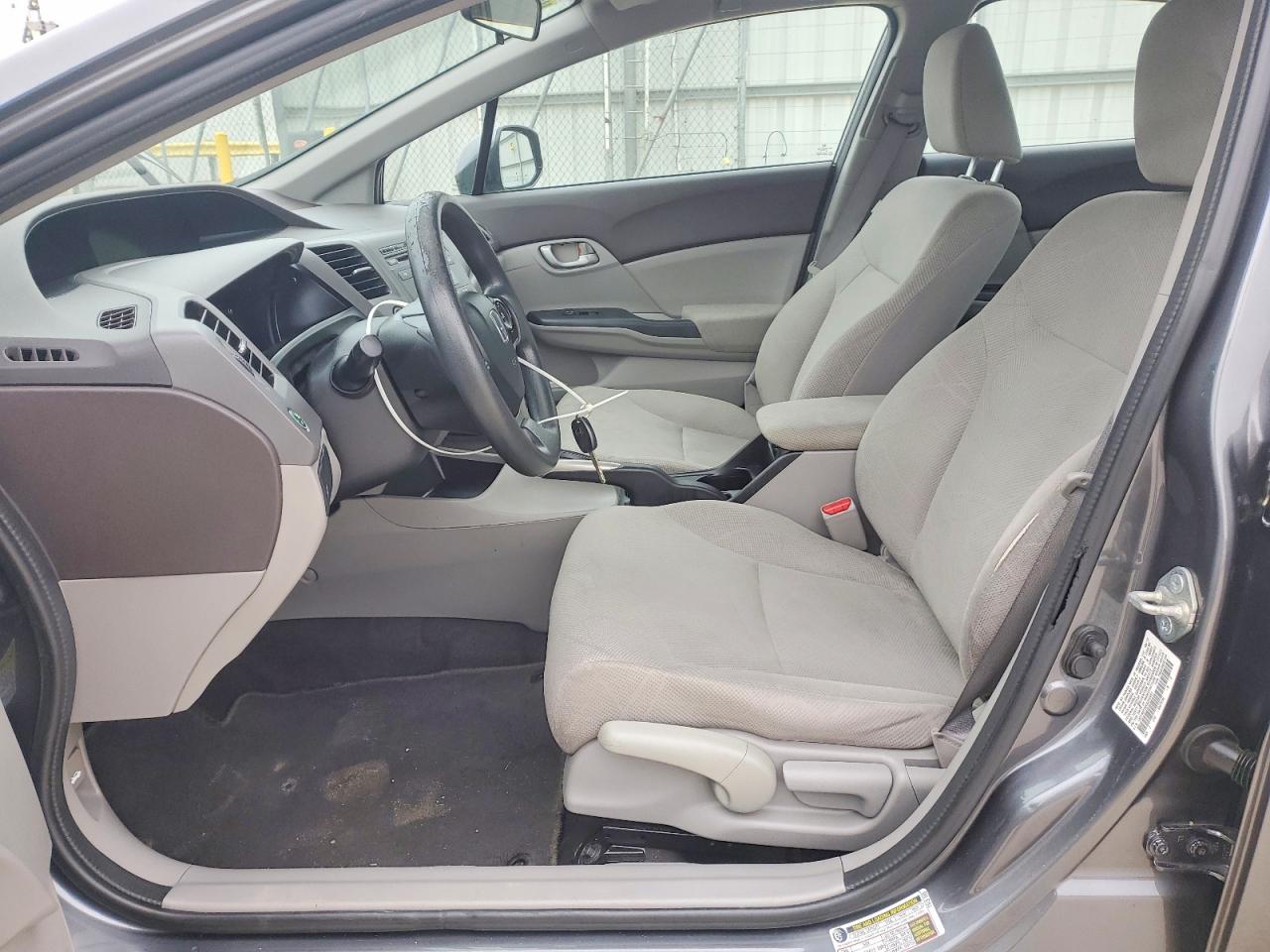 2012 Honda Civic Lx Gray vin: 19XFB2F52CE372437