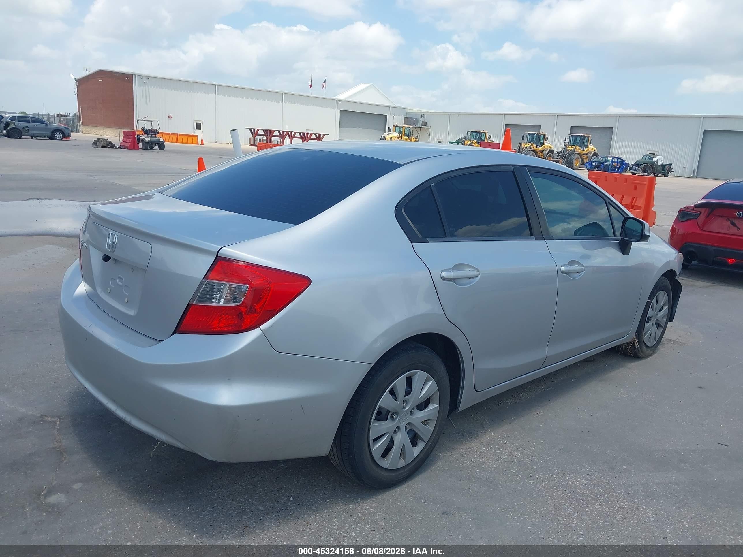 2012 Honda Civic Lx Silver vin: 19XFB2F52CE373376