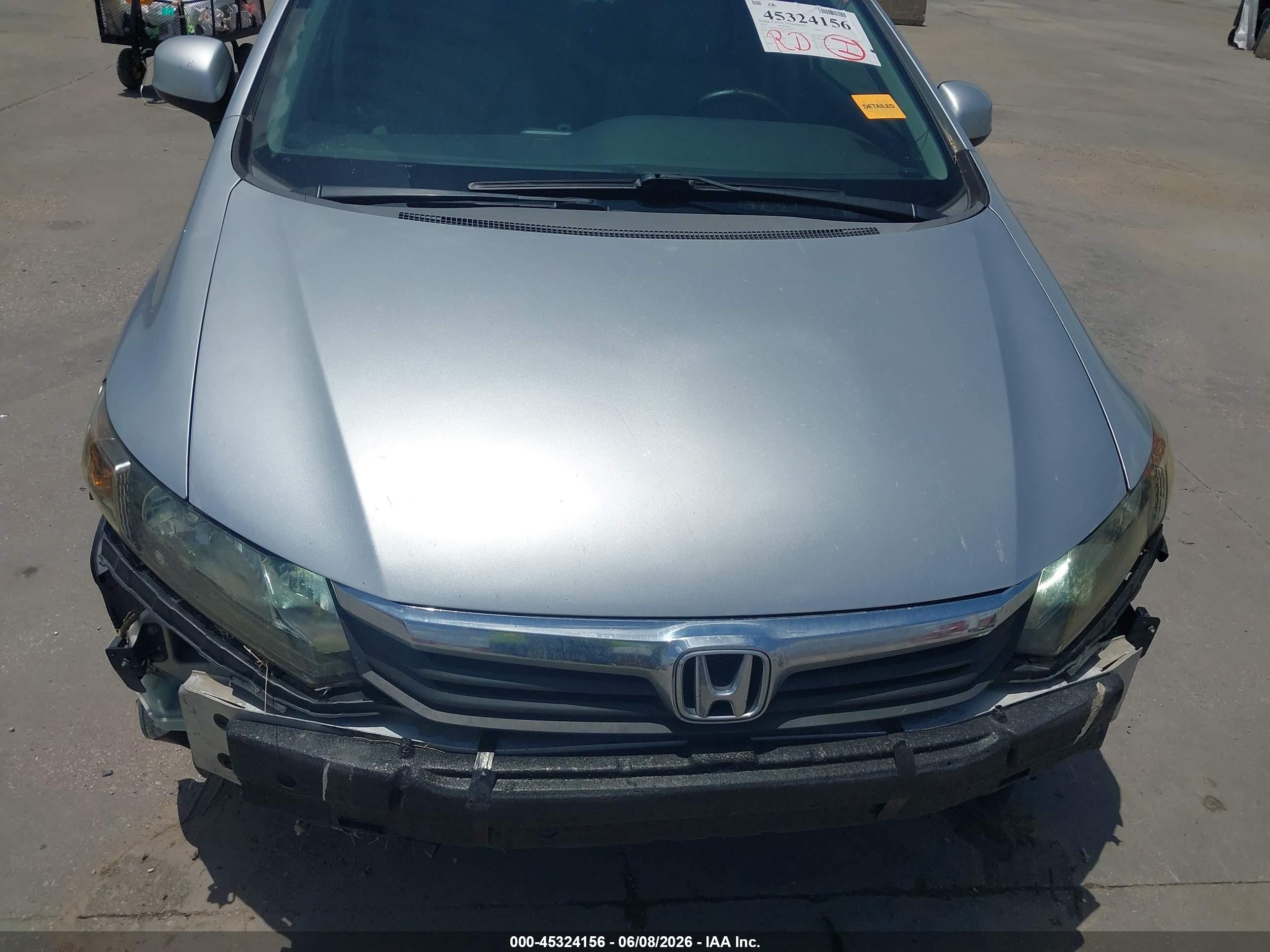 2012 Honda Civic Lx Silver vin: 19XFB2F52CE373376