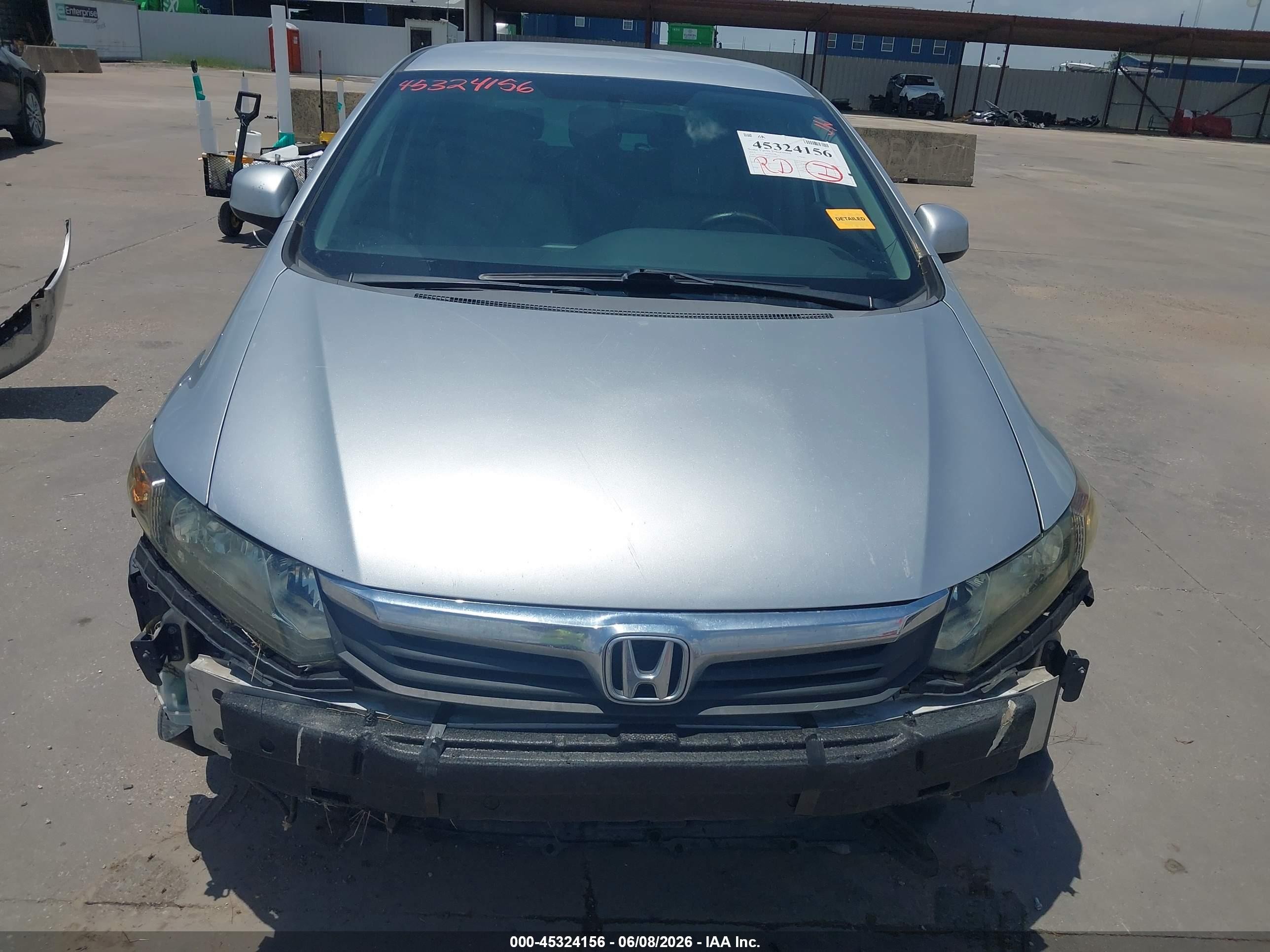 2012 Honda Civic Lx Silver vin: 19XFB2F52CE373376