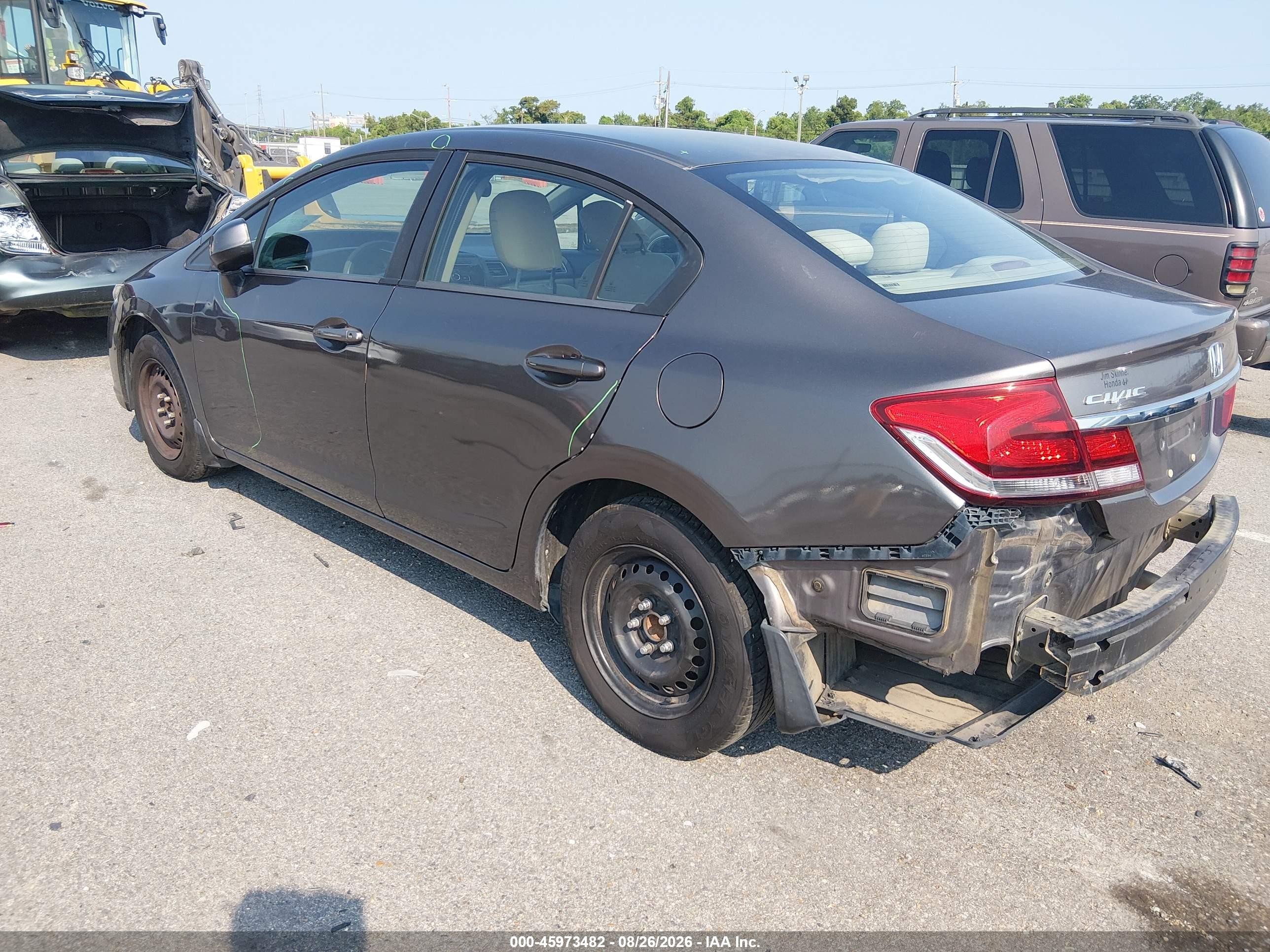 2013 Honda Civic Lx Gray vin: 19XFB2F52DE020752
