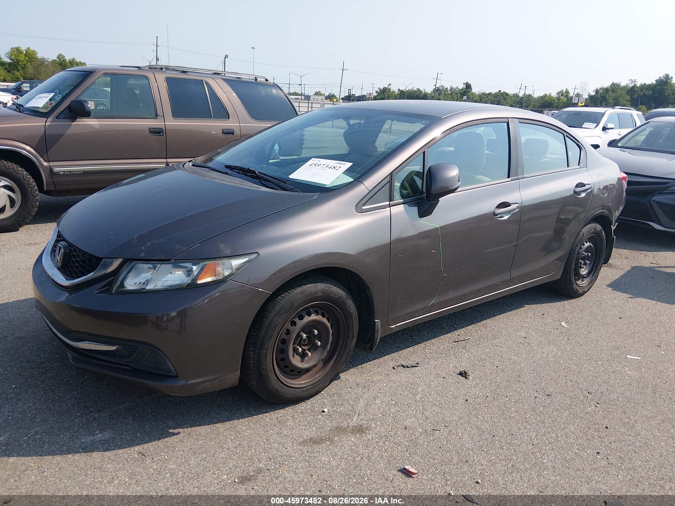 2013 Honda Civic Lx Gray vin: 19XFB2F52DE020752