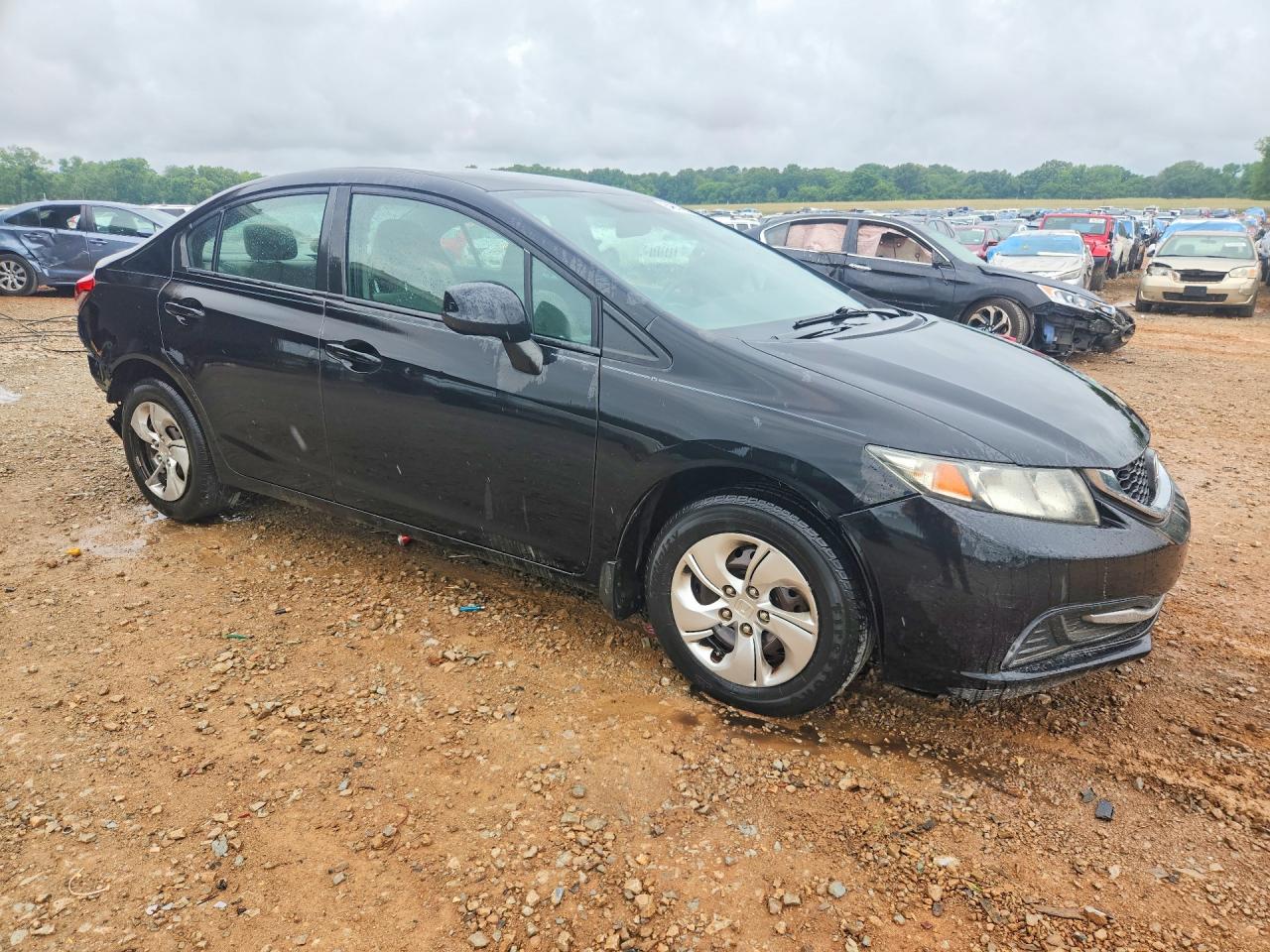 2013 Honda Civic Lx Black vin: 19XFB2F52DE044128