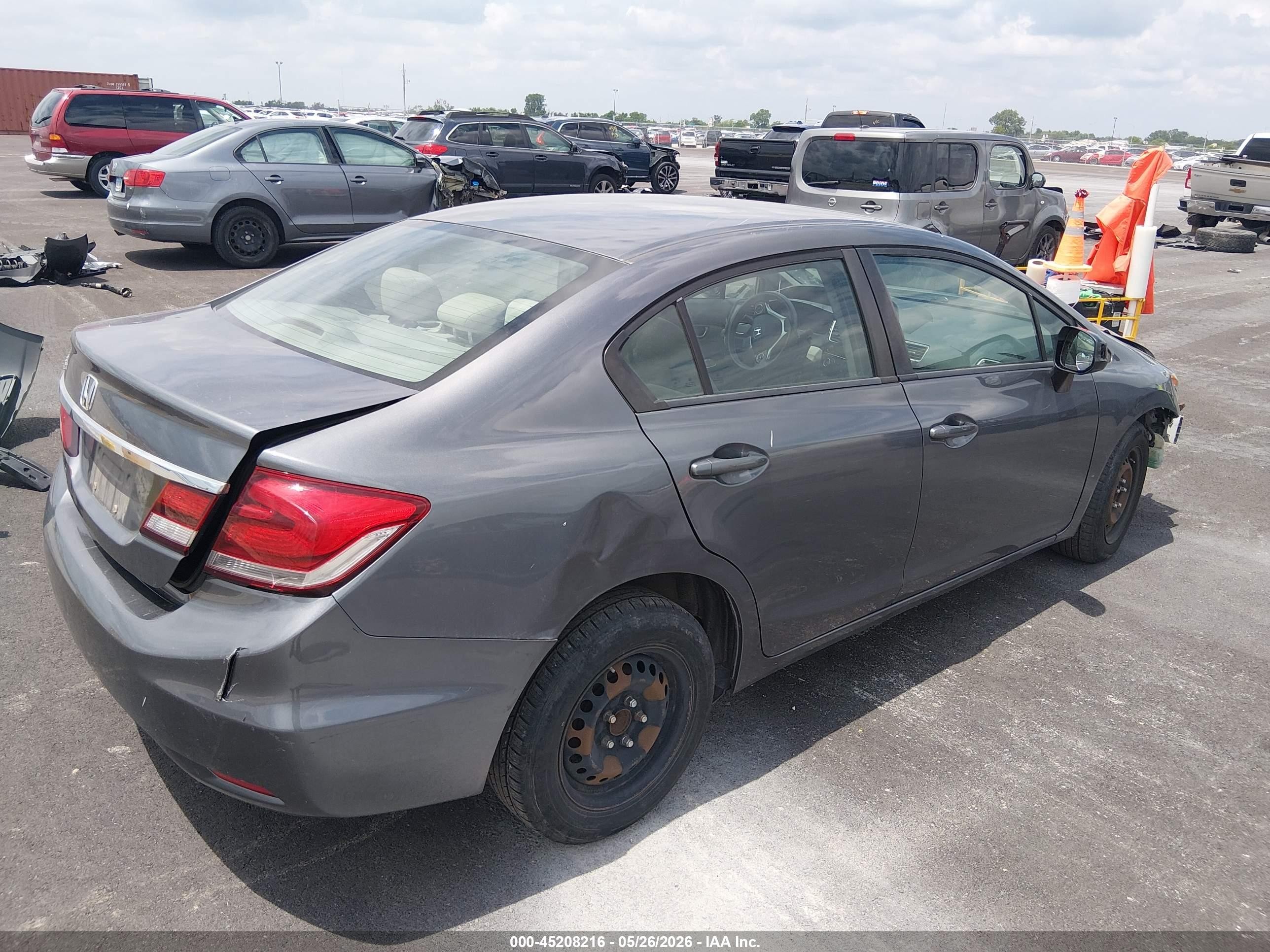 2013 Honda Civic Lx Серый vin: 19XFB2F52DE045523