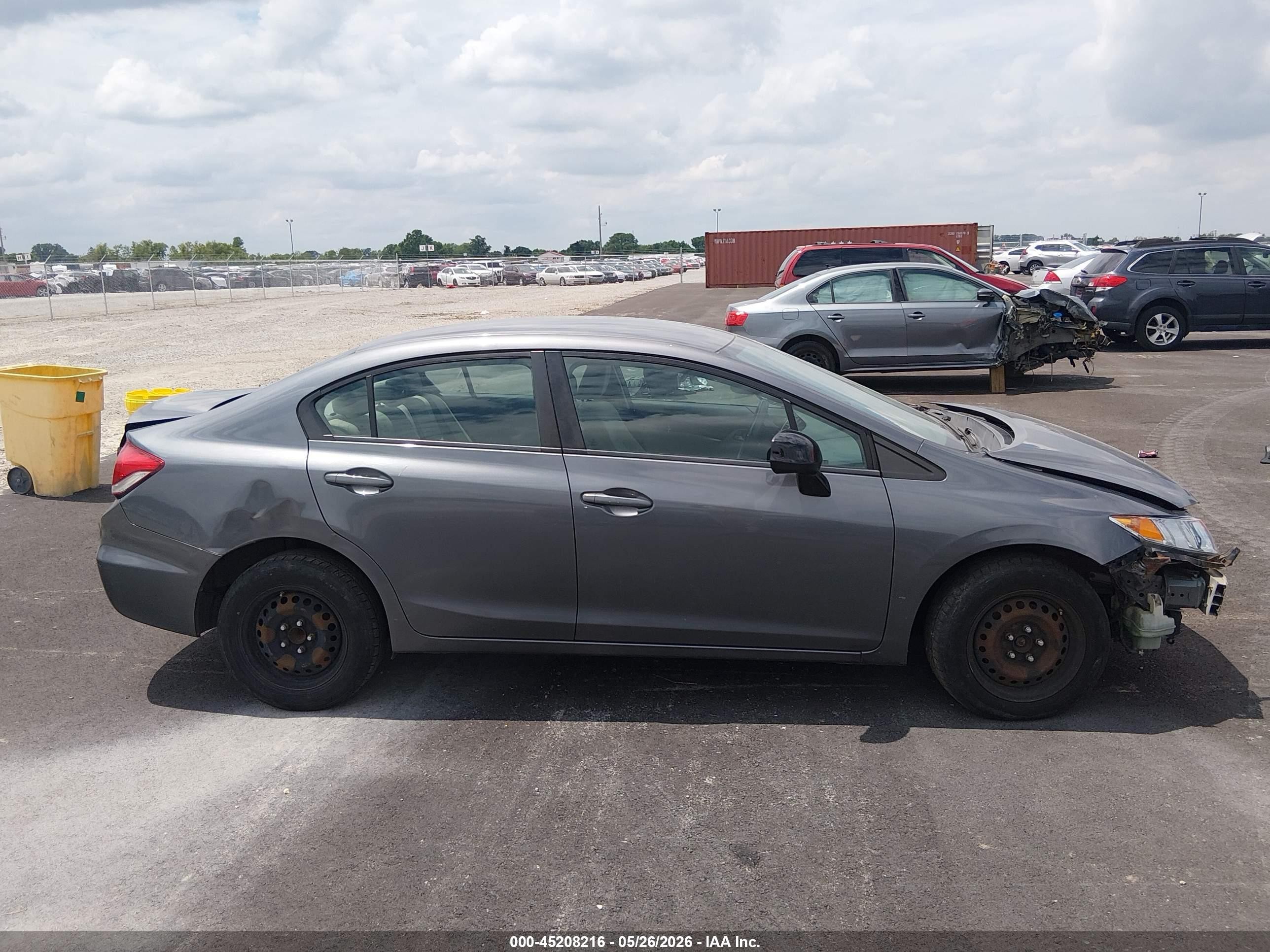 2013 Honda Civic Lx Серый vin: 19XFB2F52DE045523