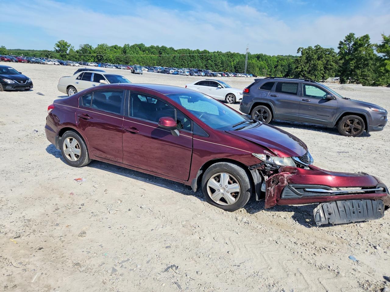 2013 Honda Civic Lx Maroon vin: 19XFB2F52DE052519