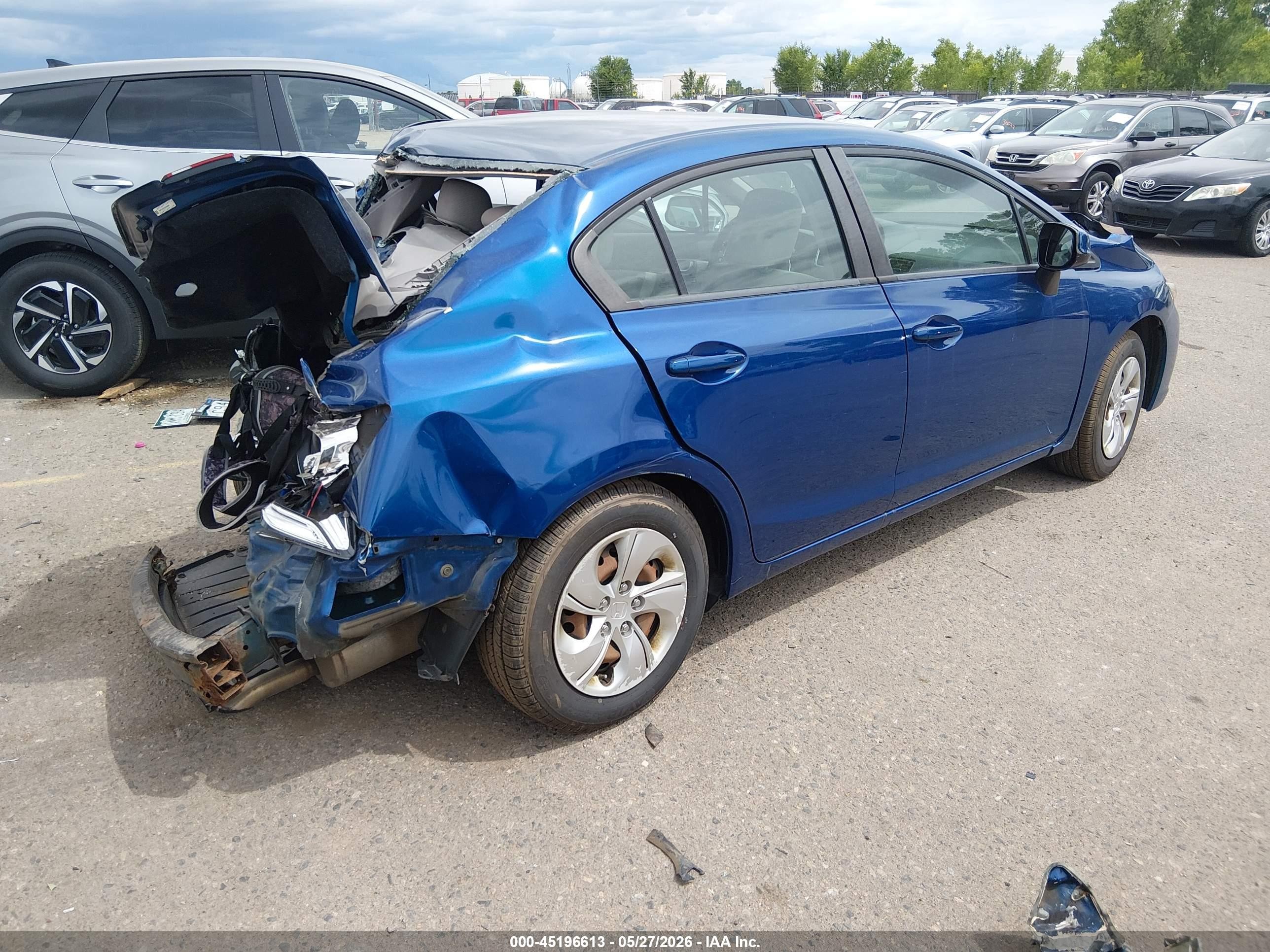 2013 Honda Civic Lx Blue vin: 19XFB2F52DE059860