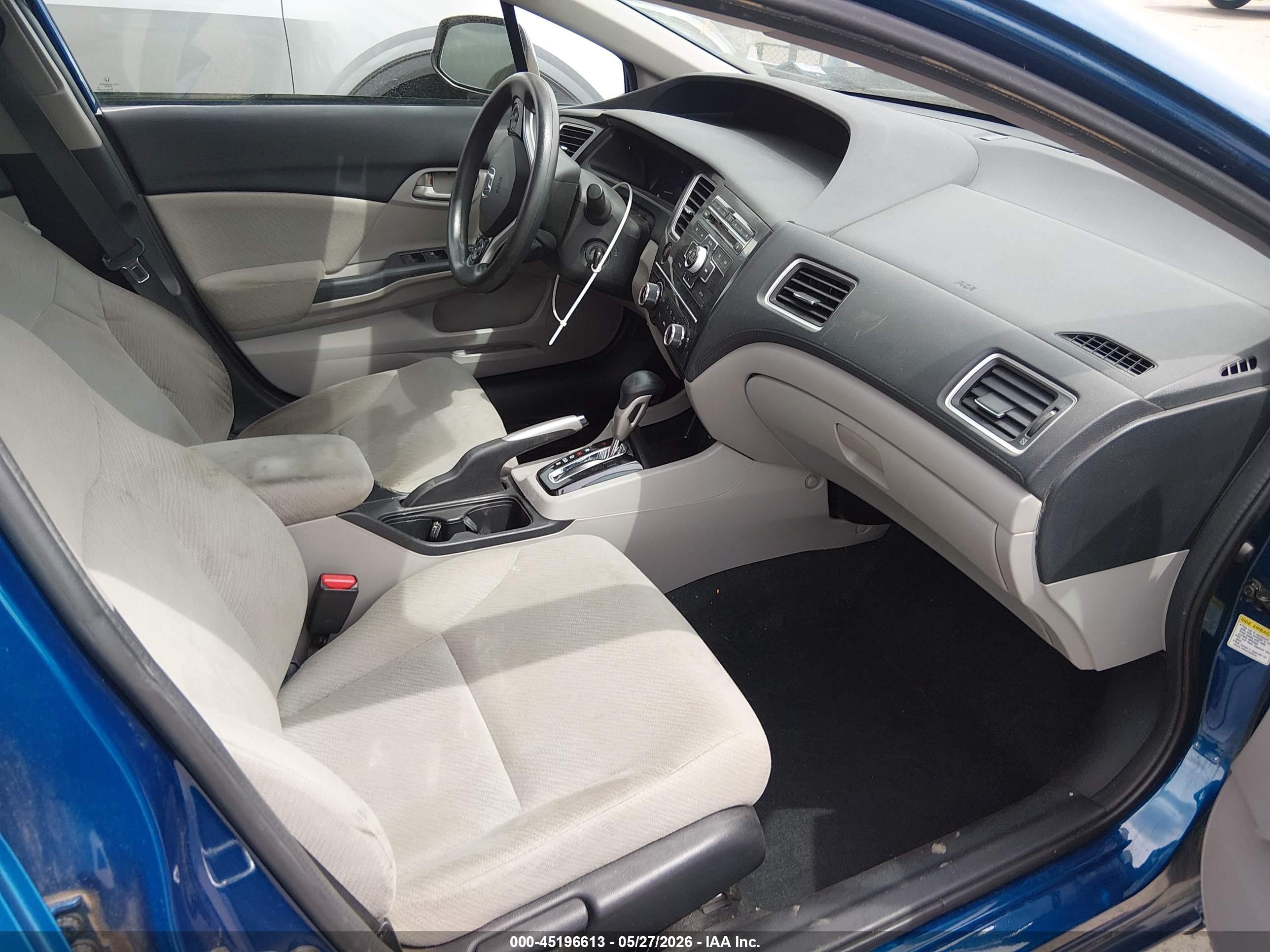 2013 Honda Civic Lx Blue vin: 19XFB2F52DE059860