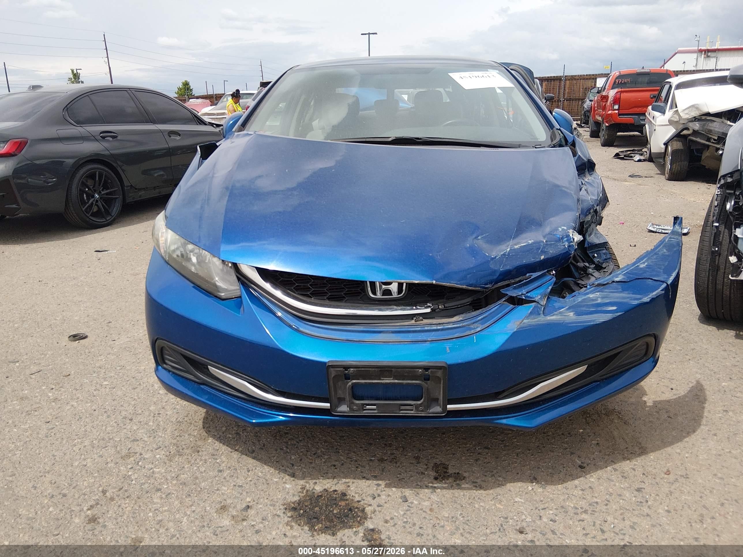 2013 Honda Civic Lx Blue vin: 19XFB2F52DE059860