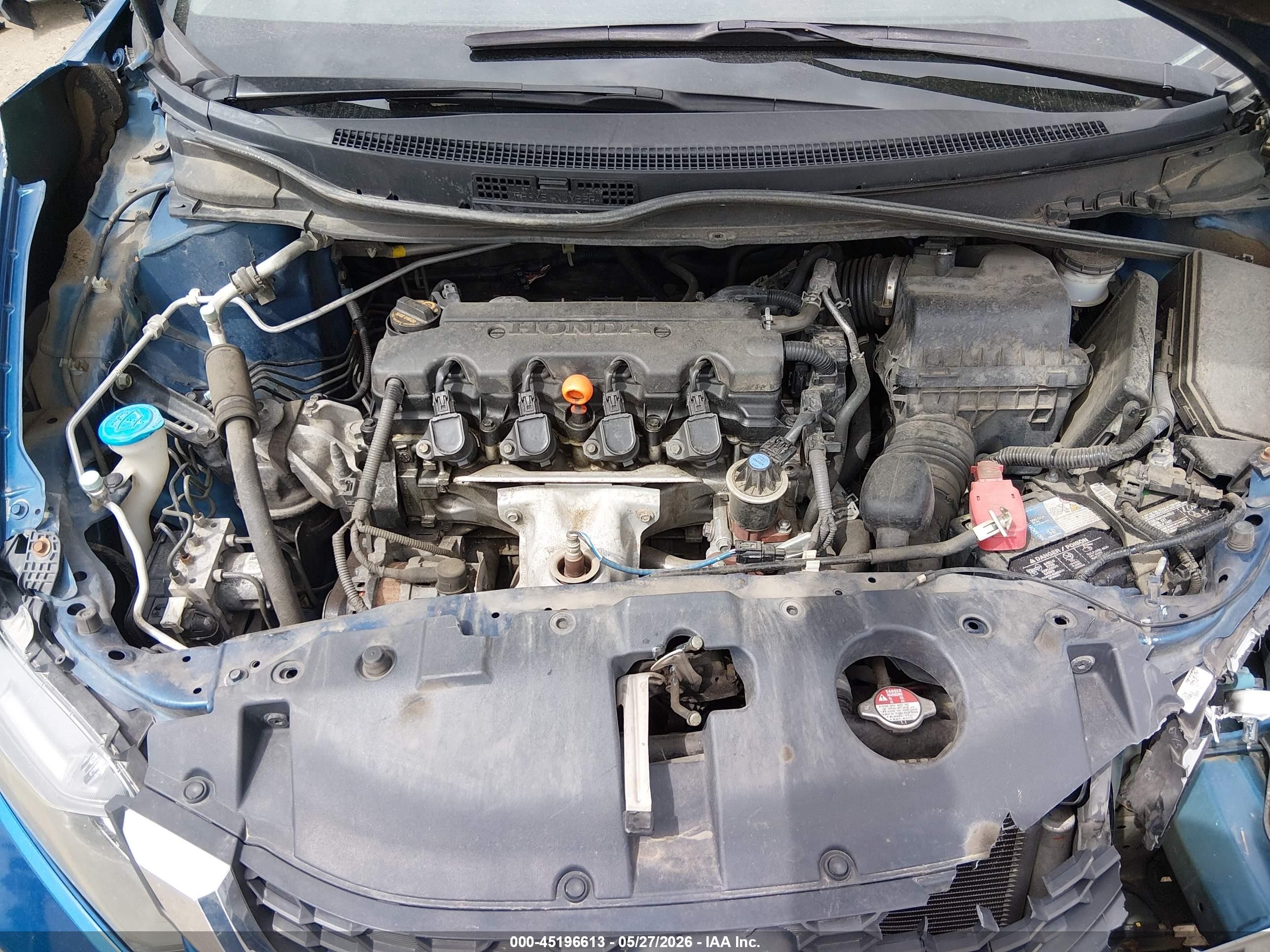 2013 Honda Civic Lx Blue vin: 19XFB2F52DE059860