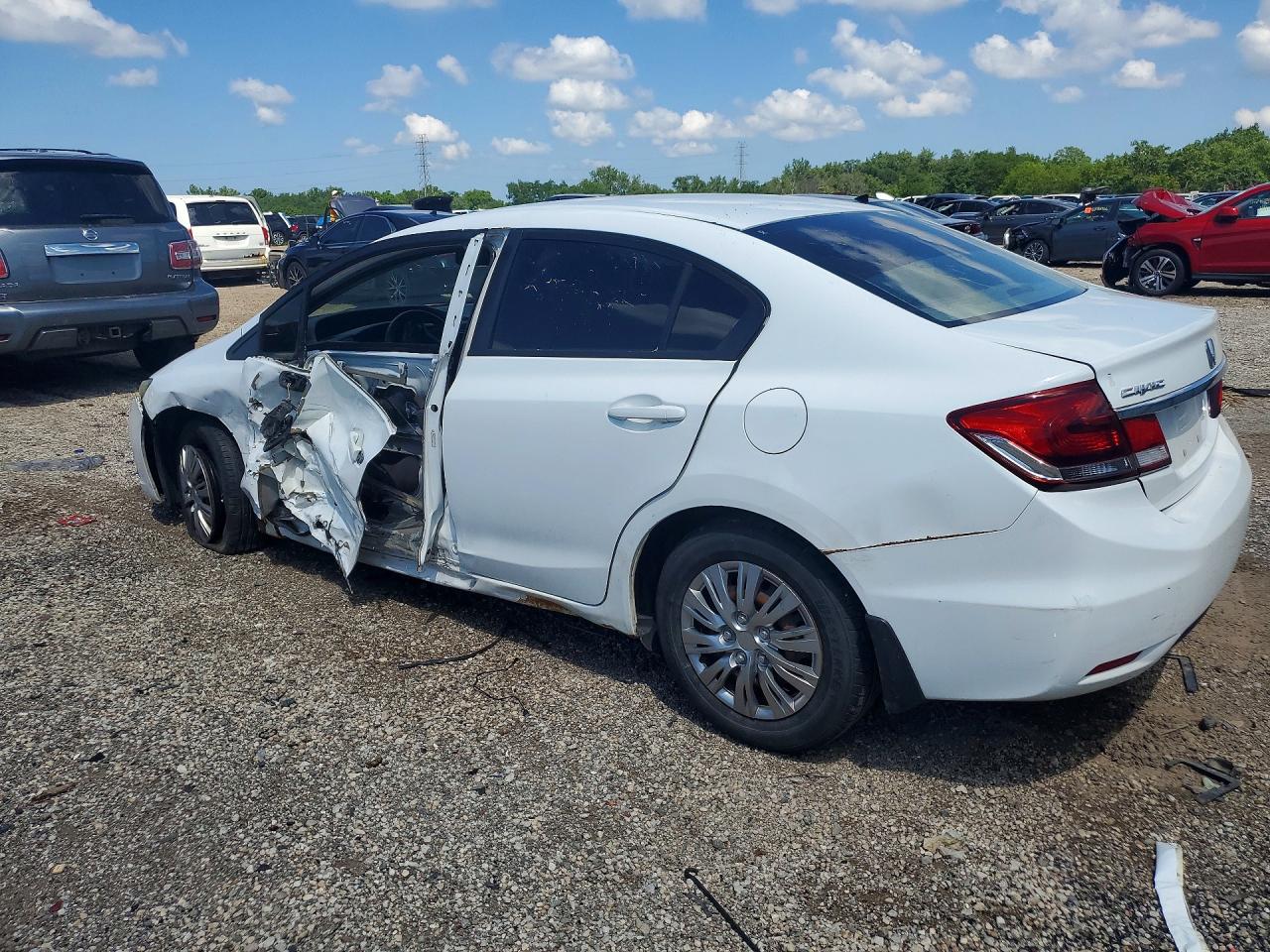 2013 Honda Civic Lx White vin: 19XFB2F52DE064668