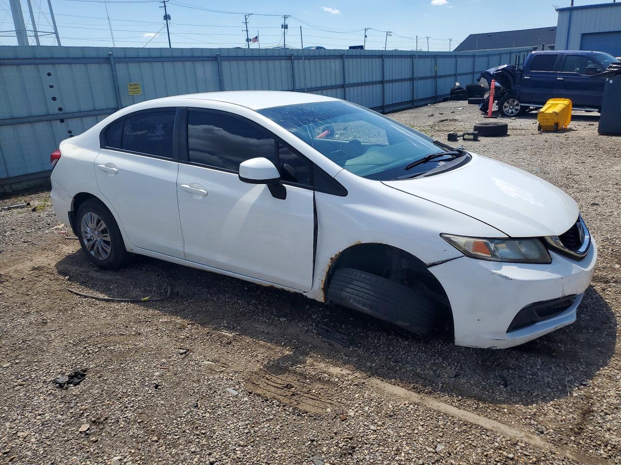 2013 Honda Civic Lx White vin: 19XFB2F52DE064668