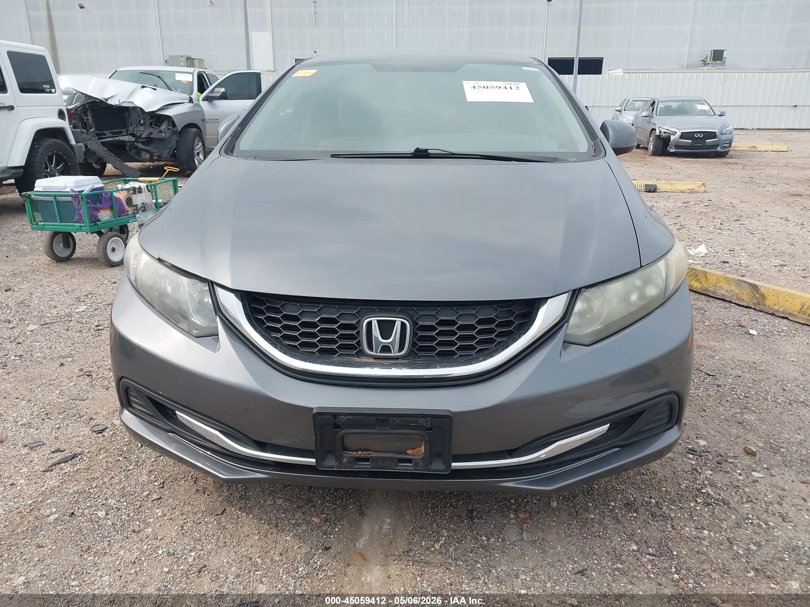 2013 Honda Civic Lx Gray vin: 19XFB2F52DE066534