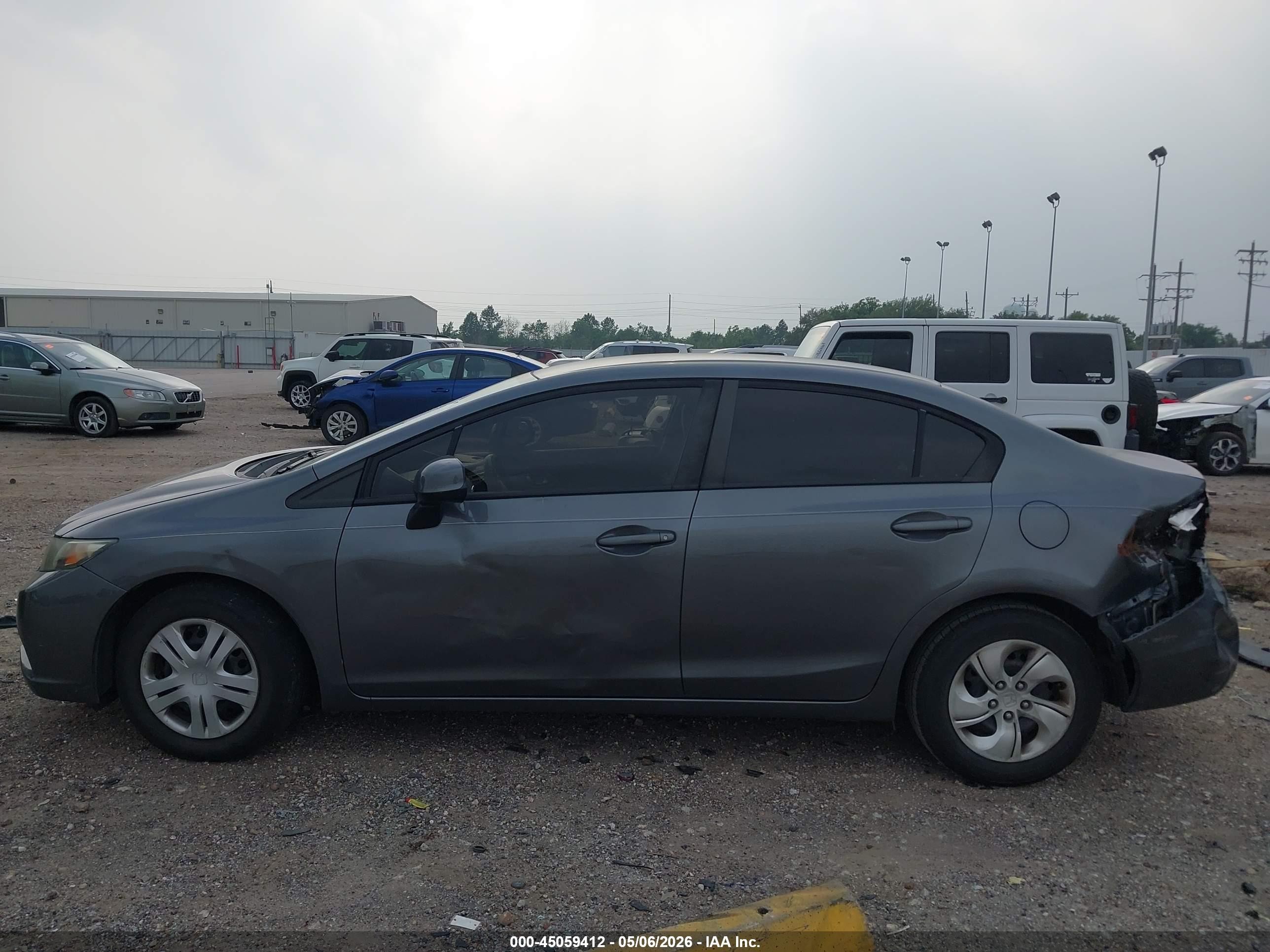 2013 Honda Civic Lx Gray vin: 19XFB2F52DE066534