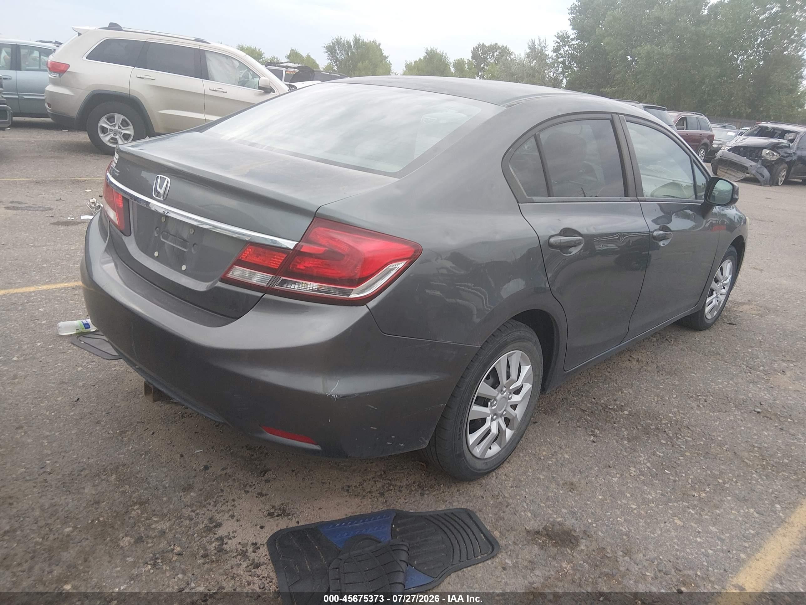 2013 Honda Civic Lx Серый vin: 19XFB2F52DE093412