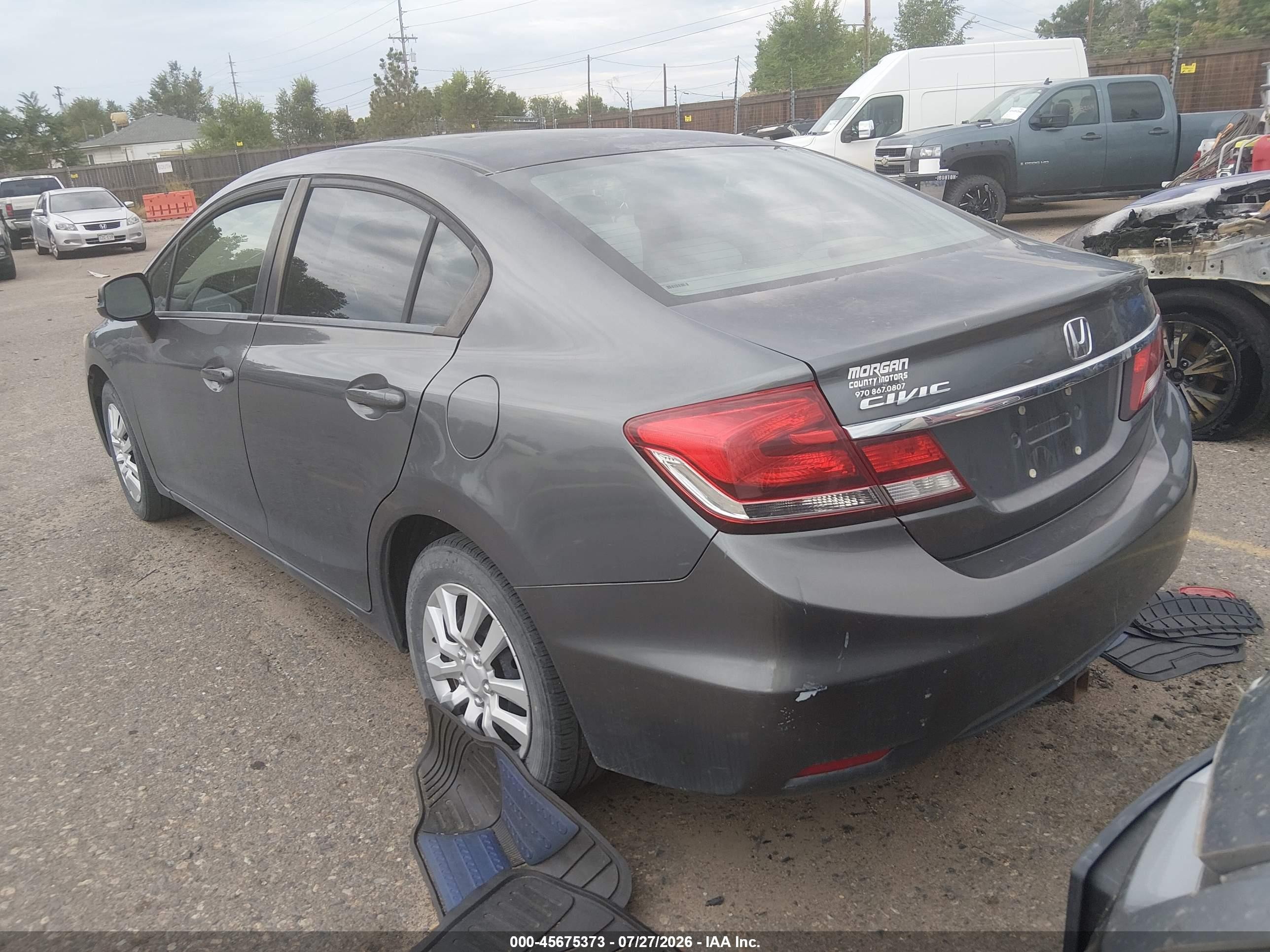 2013 Honda Civic Lx Серый vin: 19XFB2F52DE093412