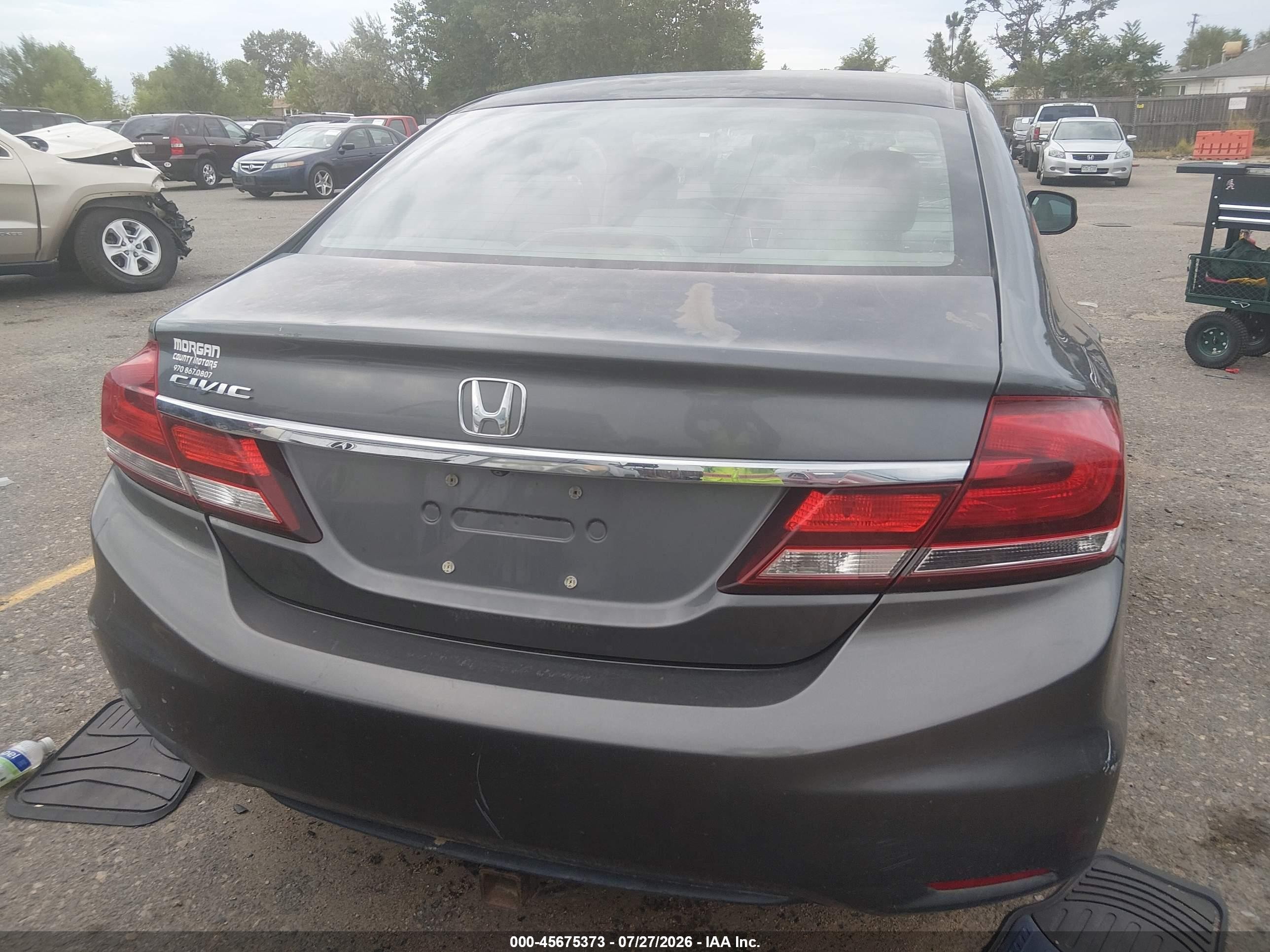 2013 Honda Civic Lx Серый vin: 19XFB2F52DE093412