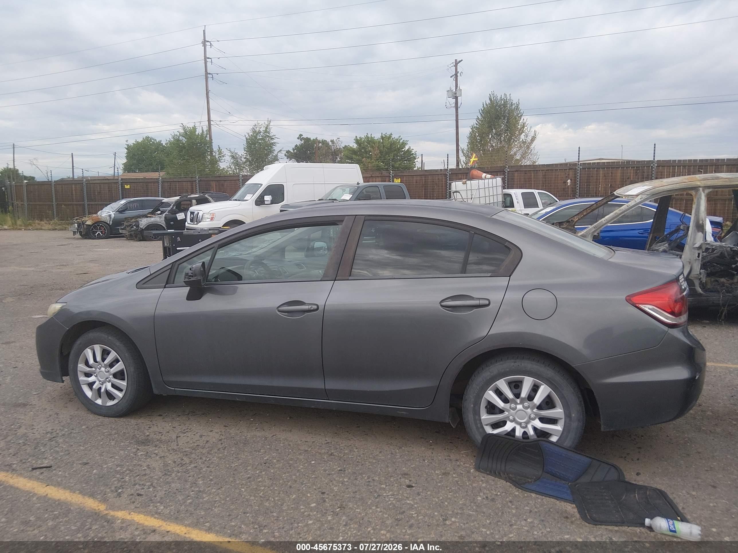 2013 Honda Civic Lx Серый vin: 19XFB2F52DE093412