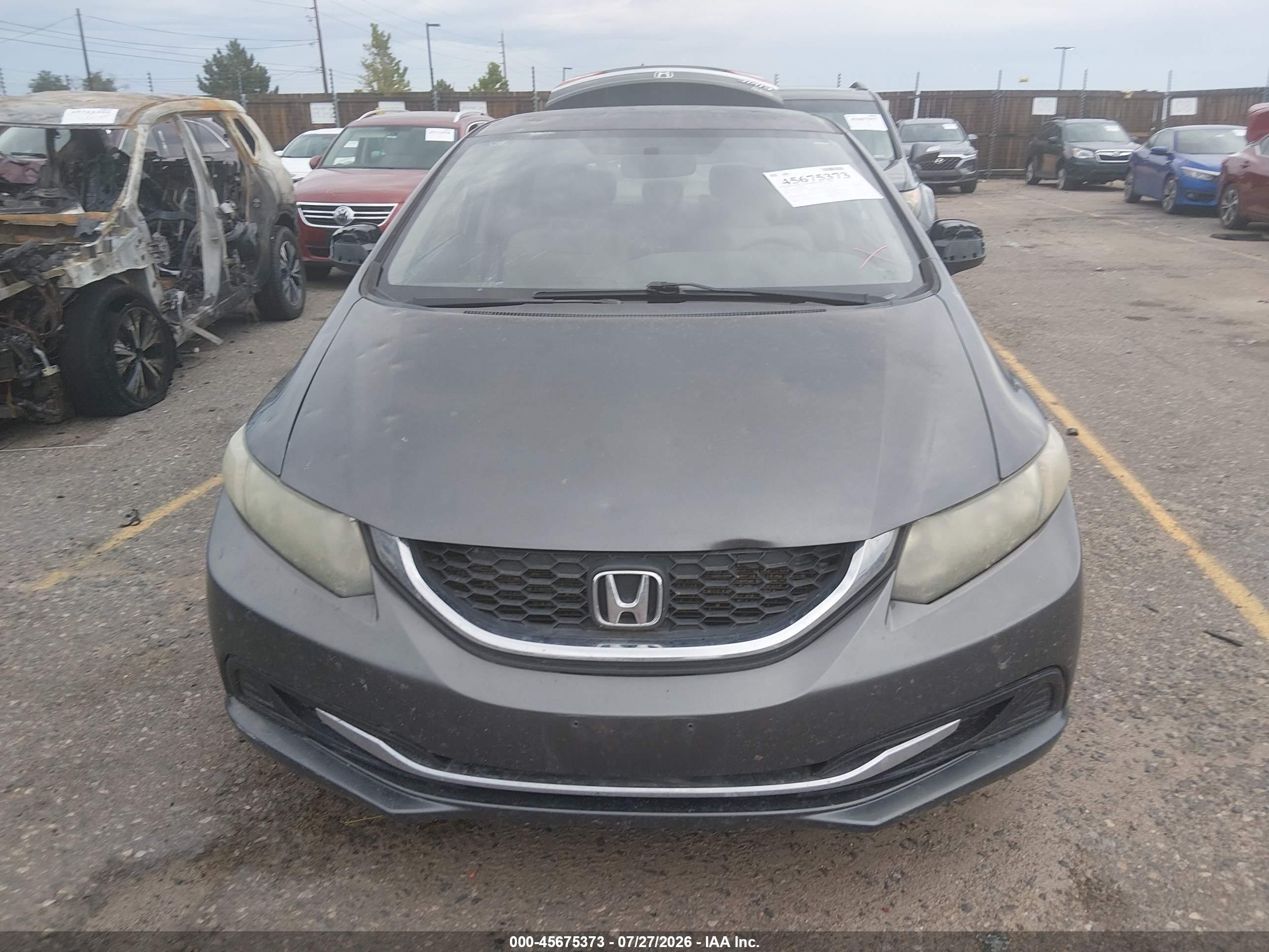 2013 Honda Civic Lx Серый vin: 19XFB2F52DE093412