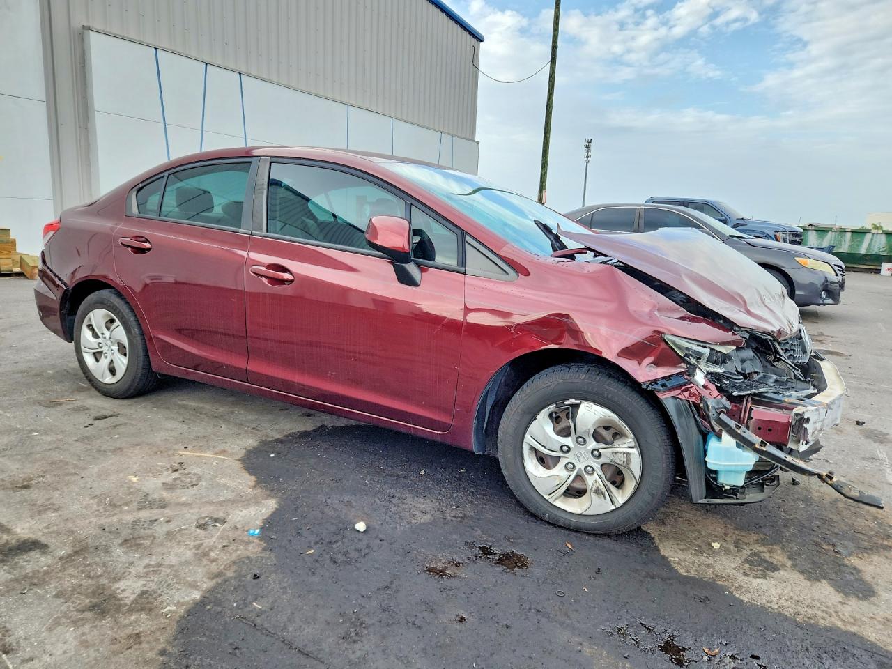 2013 Honda Civic Lx Burgundy vin: 19XFB2F52DE096780