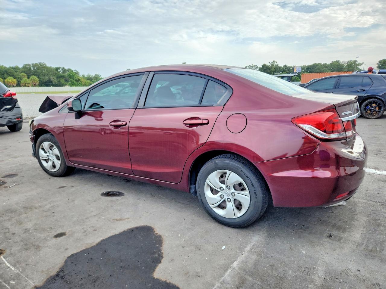 2013 Honda Civic Lx Burgundy vin: 19XFB2F52DE096780