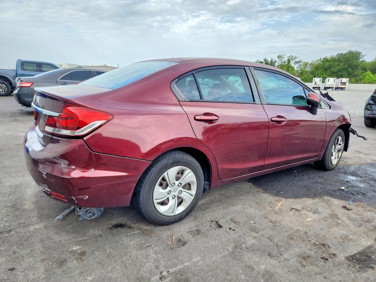 2013 Honda Civic Lx Burgundy vin: 19XFB2F52DE096780