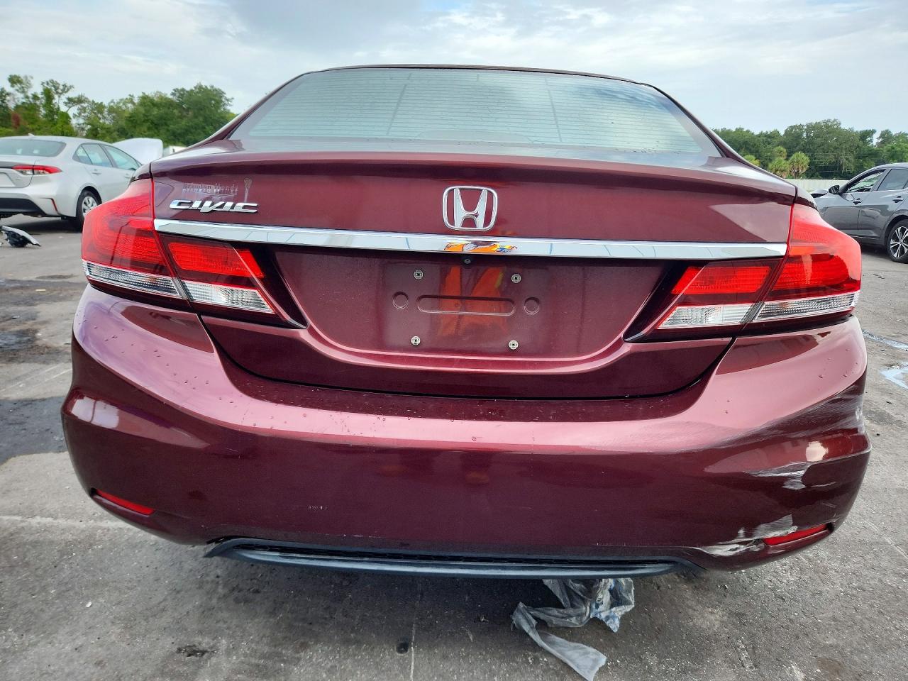 2013 Honda Civic Lx Burgundy vin: 19XFB2F52DE096780