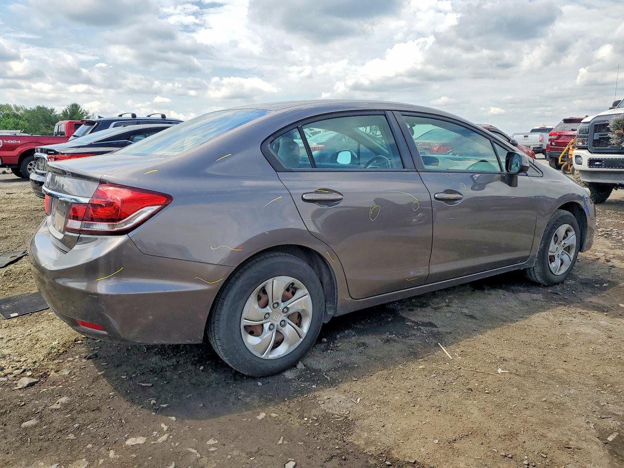 2013 Honda Civic Lx Gray vin: 19XFB2F52DE203293