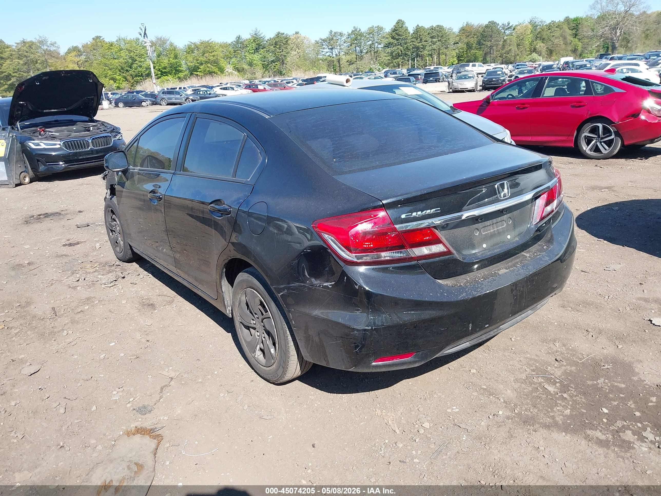 2013 Honda Civic Lx Black vin: 19XFB2F52DE205898