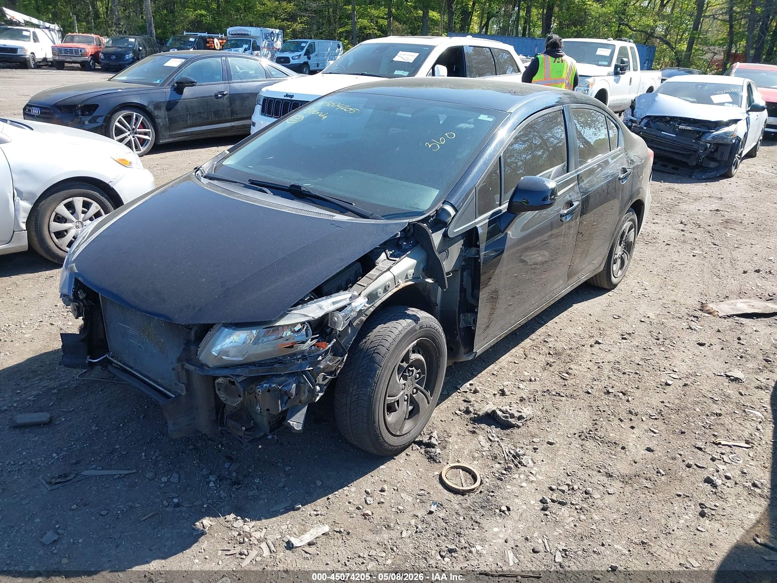 2013 Honda Civic Lx Black vin: 19XFB2F52DE205898