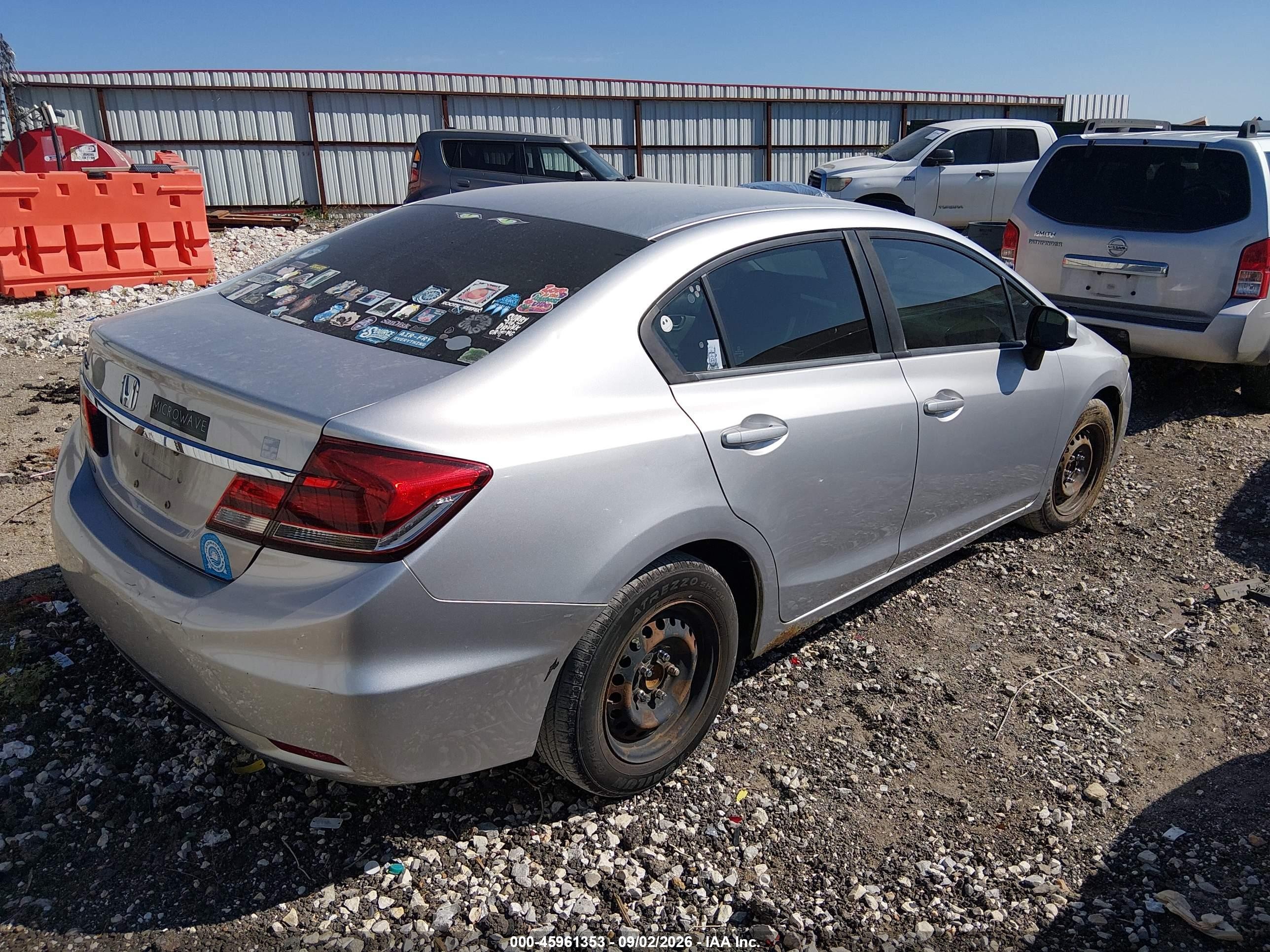 2013 Honda Civic Lx Silver vin: 19XFB2F52DE219977