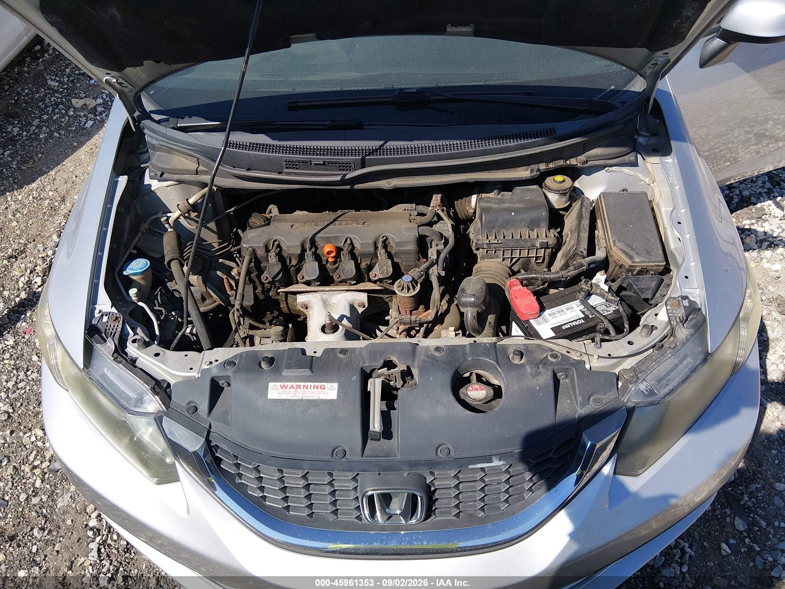 2013 Honda Civic Lx Silver vin: 19XFB2F52DE219977
