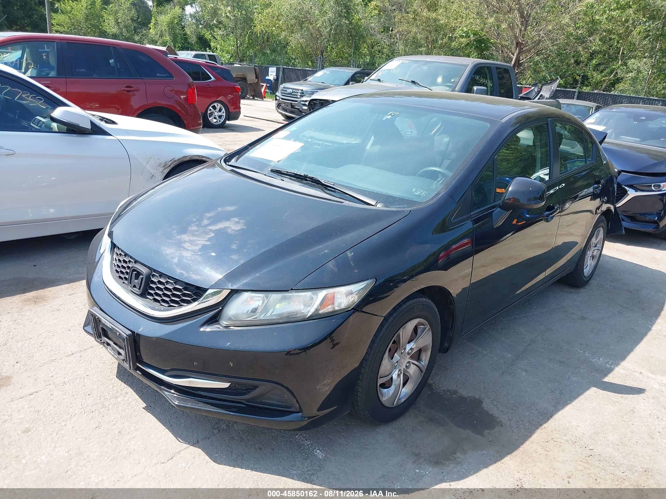 2013 Honda Civic Lx Black vin: 19XFB2F52DE221373
