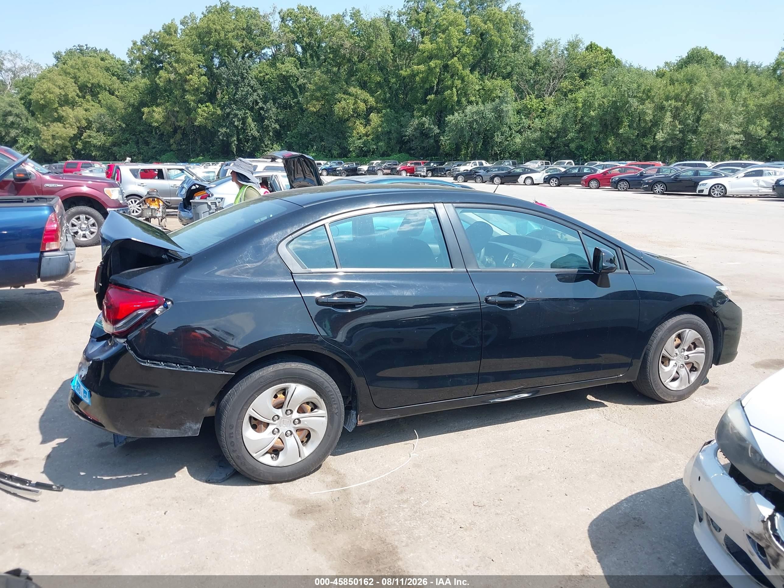 2013 Honda Civic Lx Black vin: 19XFB2F52DE221373