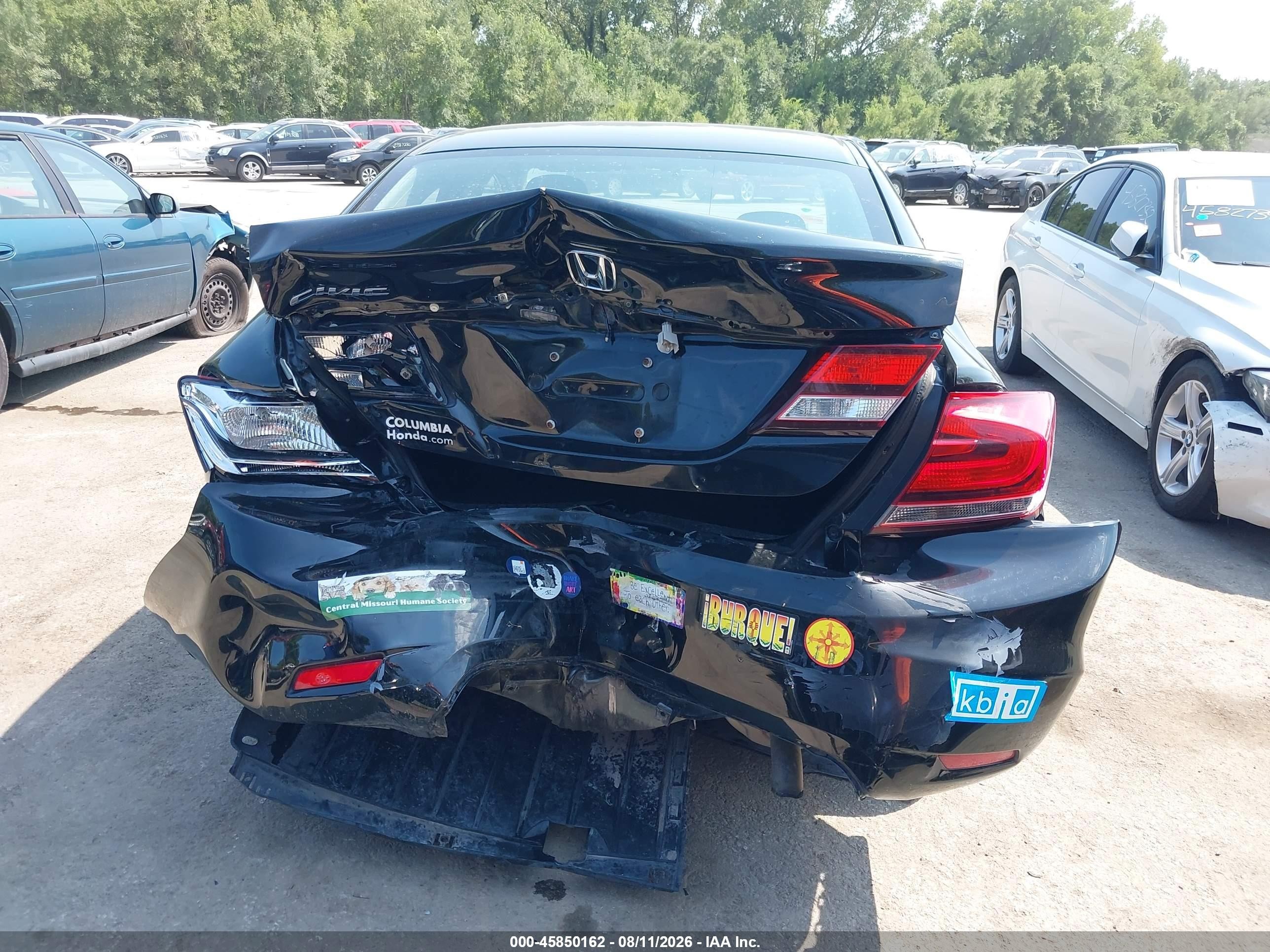 2013 Honda Civic Lx Black vin: 19XFB2F52DE221373