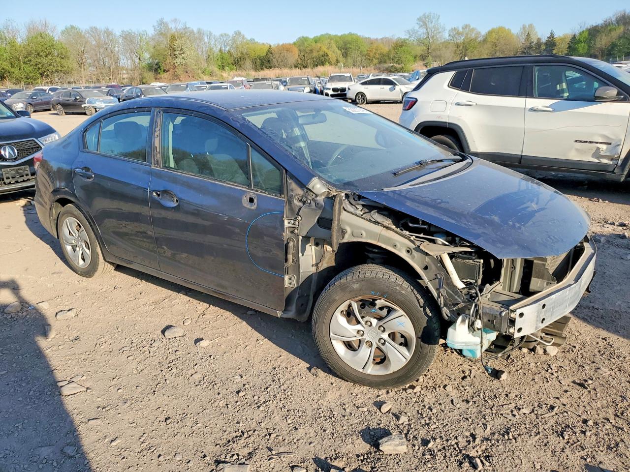 2013 Honda Civic Lx Gray vin: 19XFB2F52DE227481