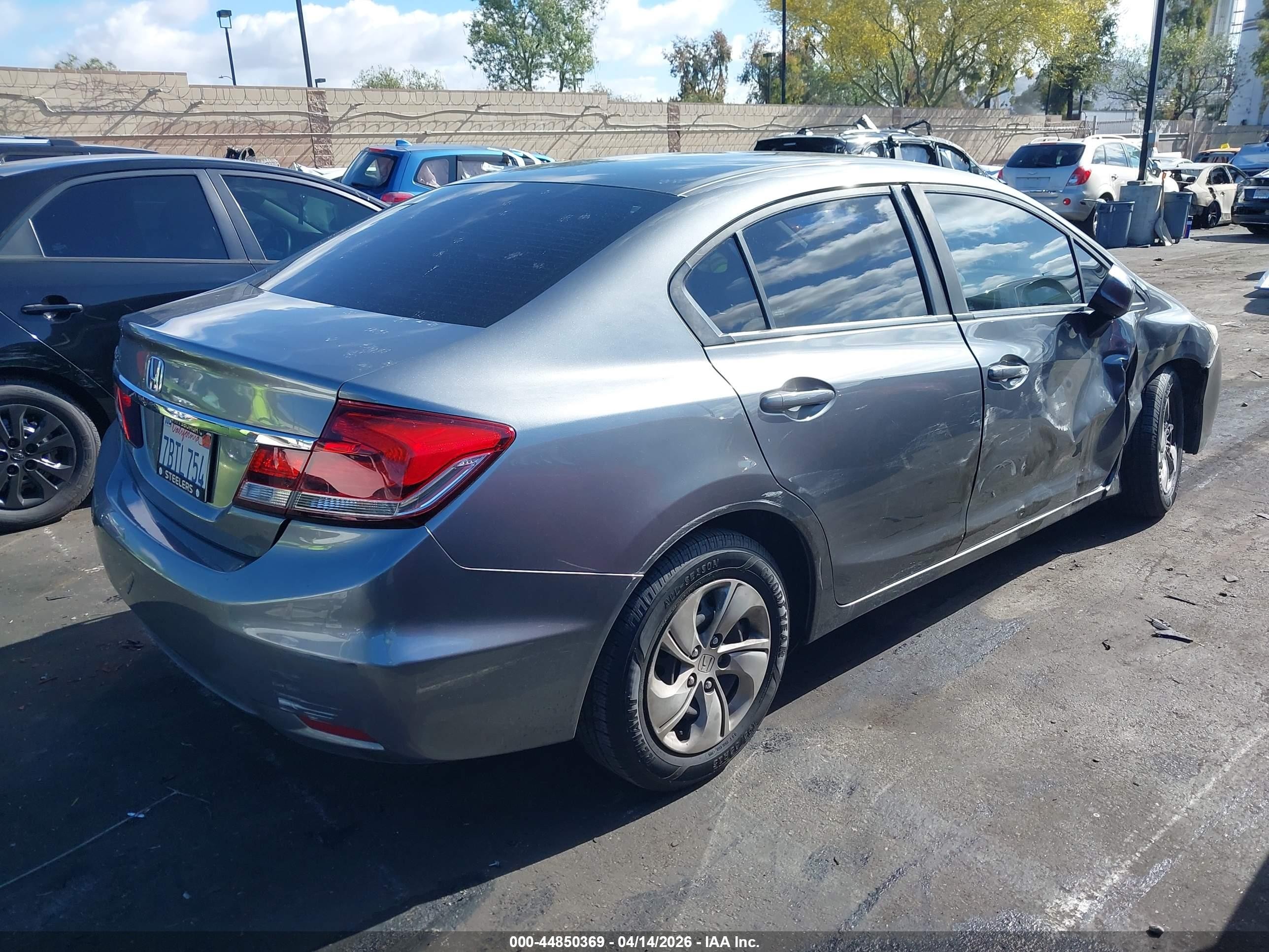 2013 Honda Civic Lx Серый vin: 19XFB2F52DE250470
