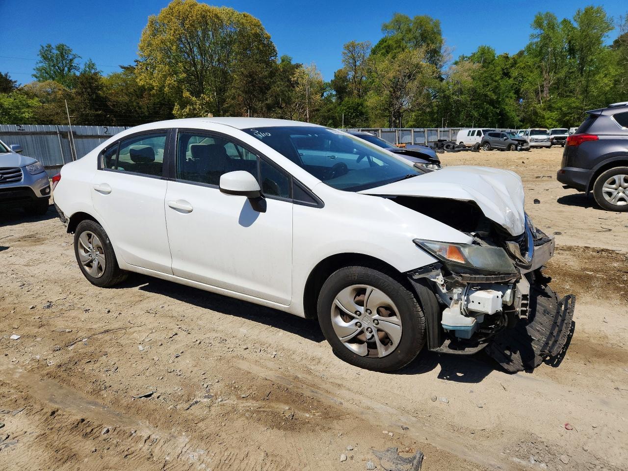 2013 Honda Civic Lx White vin: 19XFB2F52DE257208