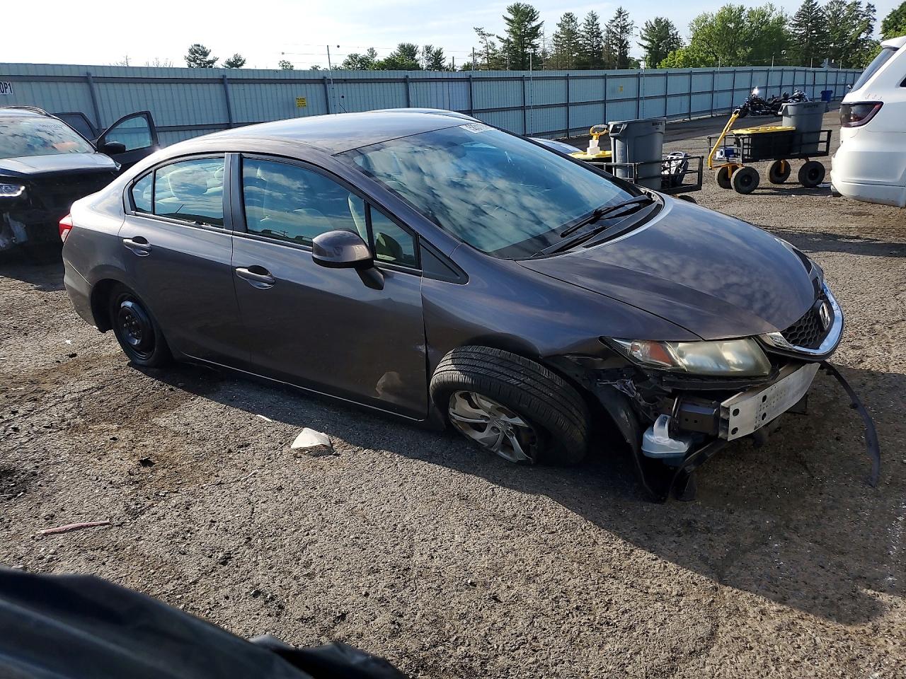 2013 Honda Civic Lx Gray vin: 19XFB2F52DE262683