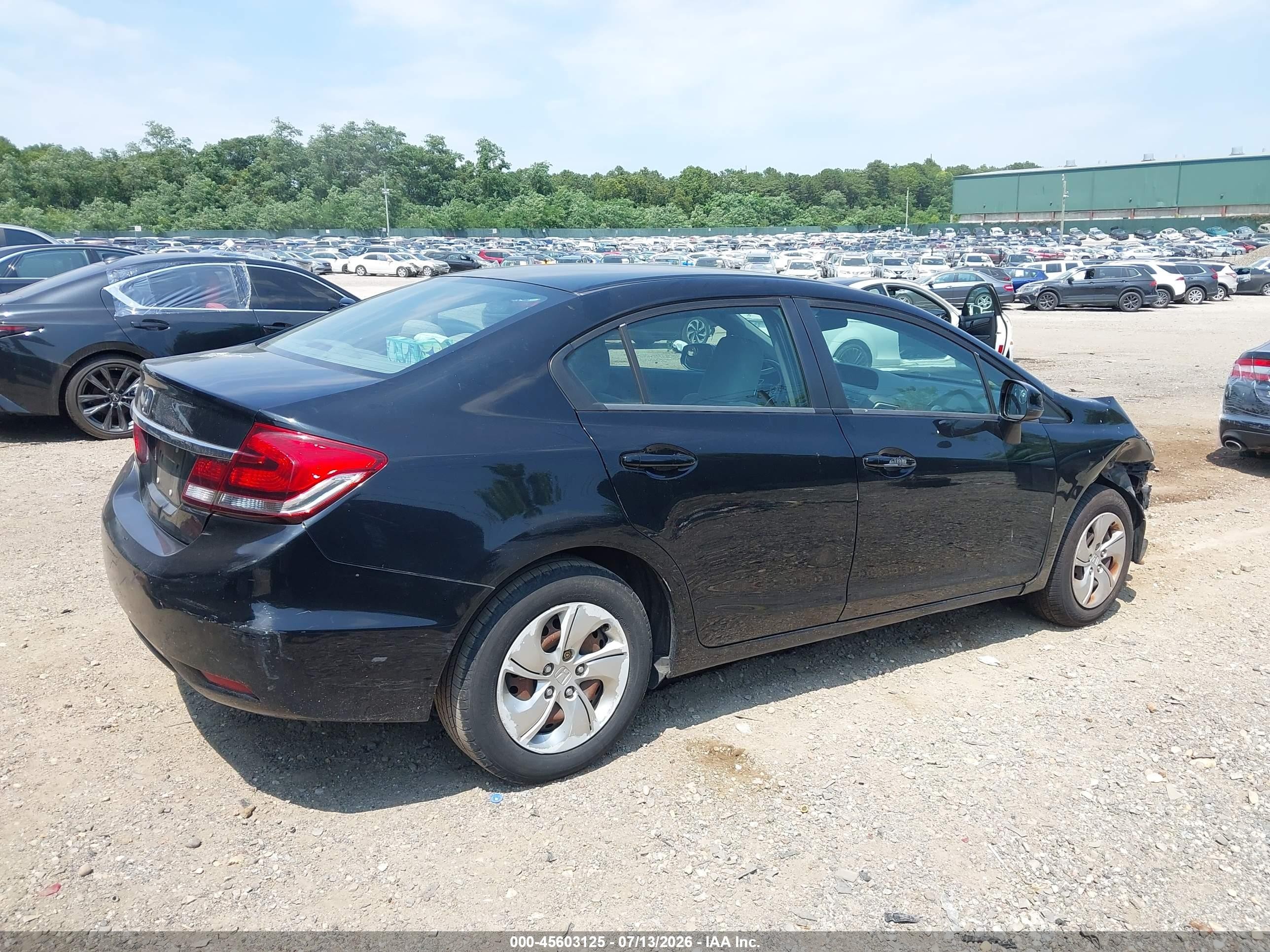 2013 Honda Civic Lx Black vin: 19XFB2F52DE279130