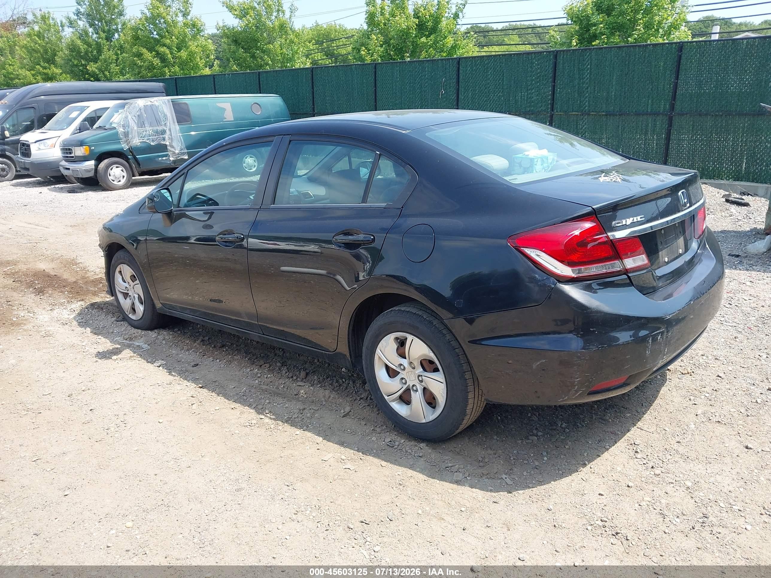 2013 Honda Civic Lx Black vin: 19XFB2F52DE279130