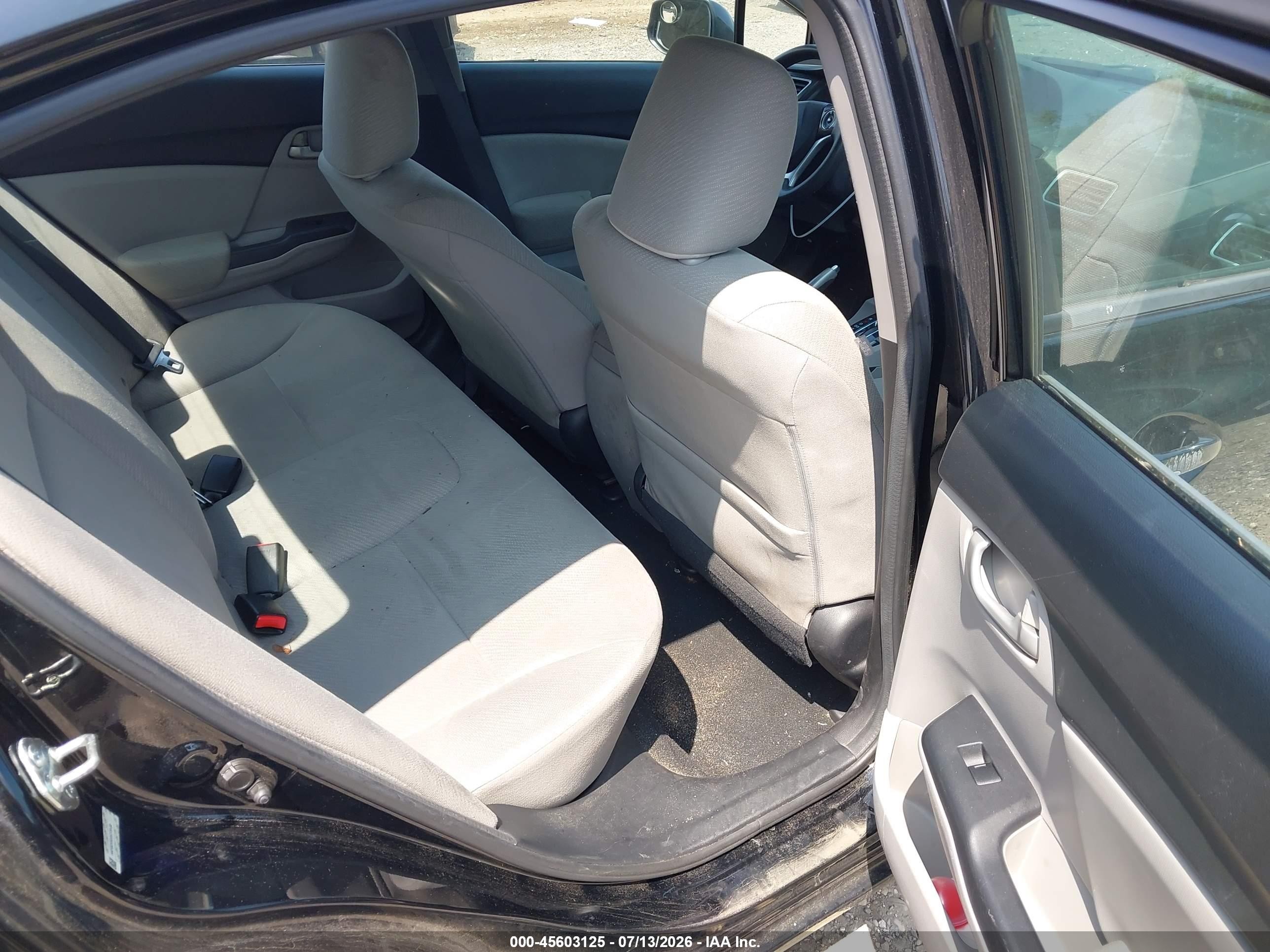 2013 Honda Civic Lx Black vin: 19XFB2F52DE279130