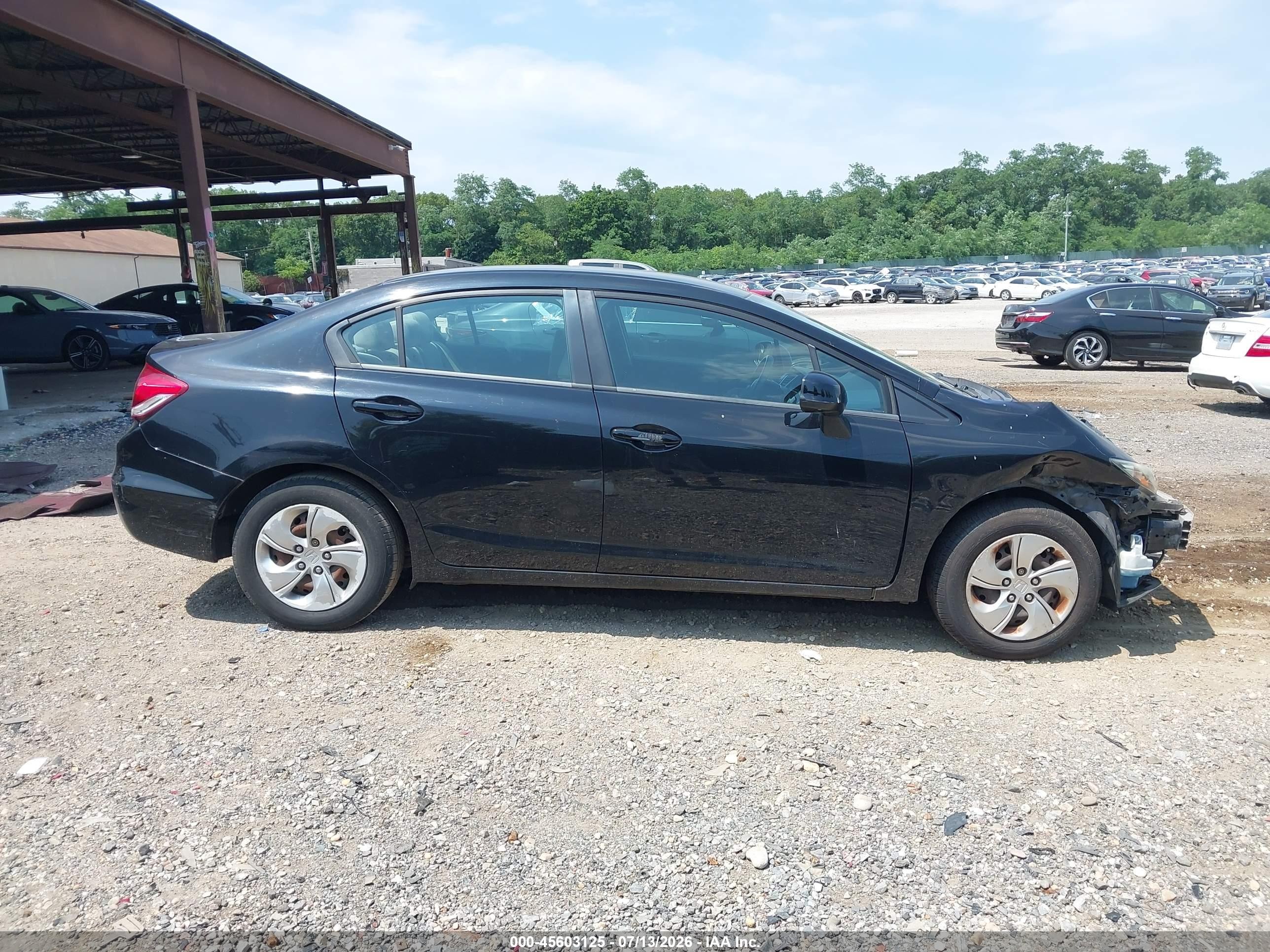 2013 Honda Civic Lx Black vin: 19XFB2F52DE279130