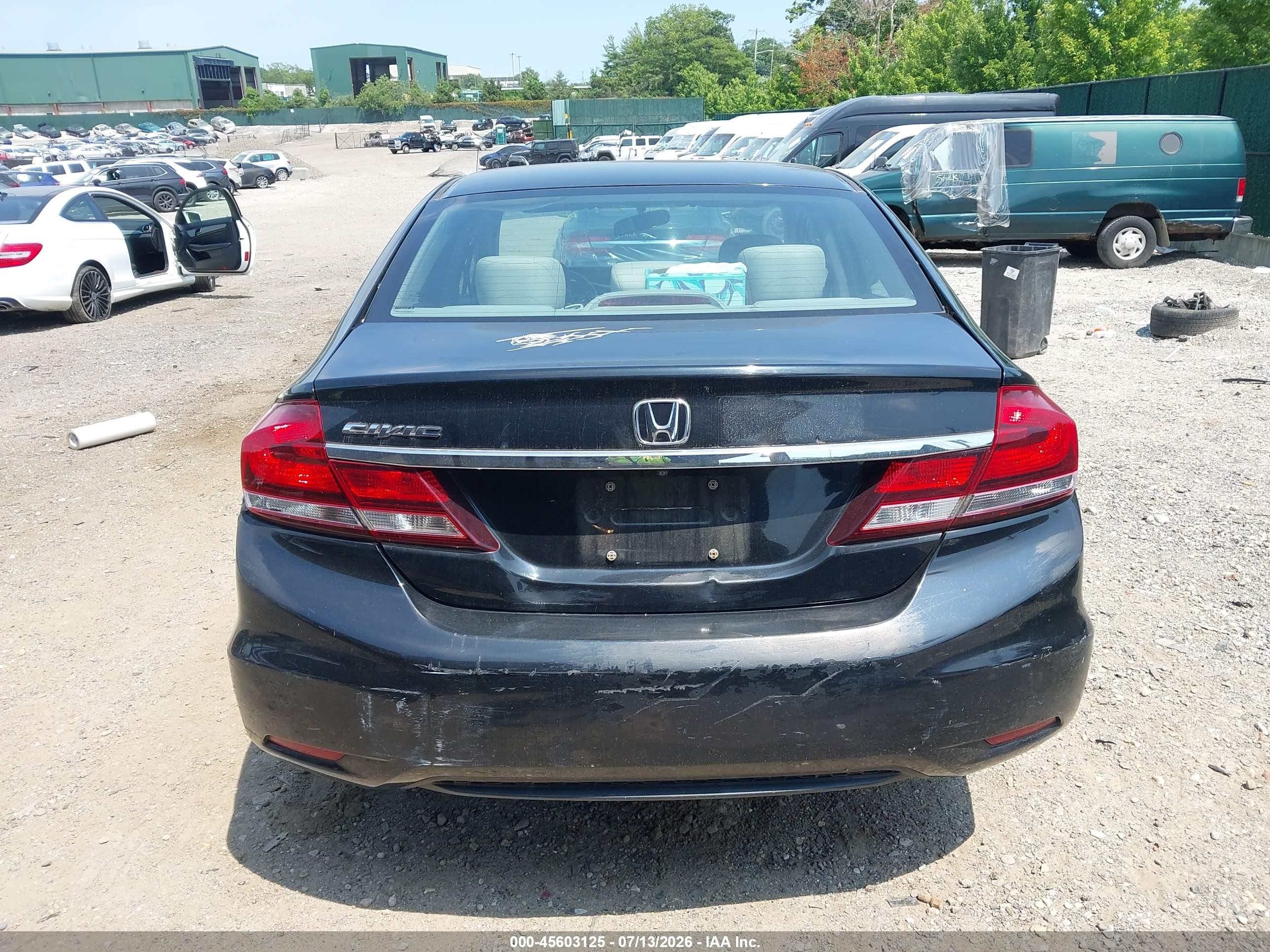 2013 Honda Civic Lx Black vin: 19XFB2F52DE279130