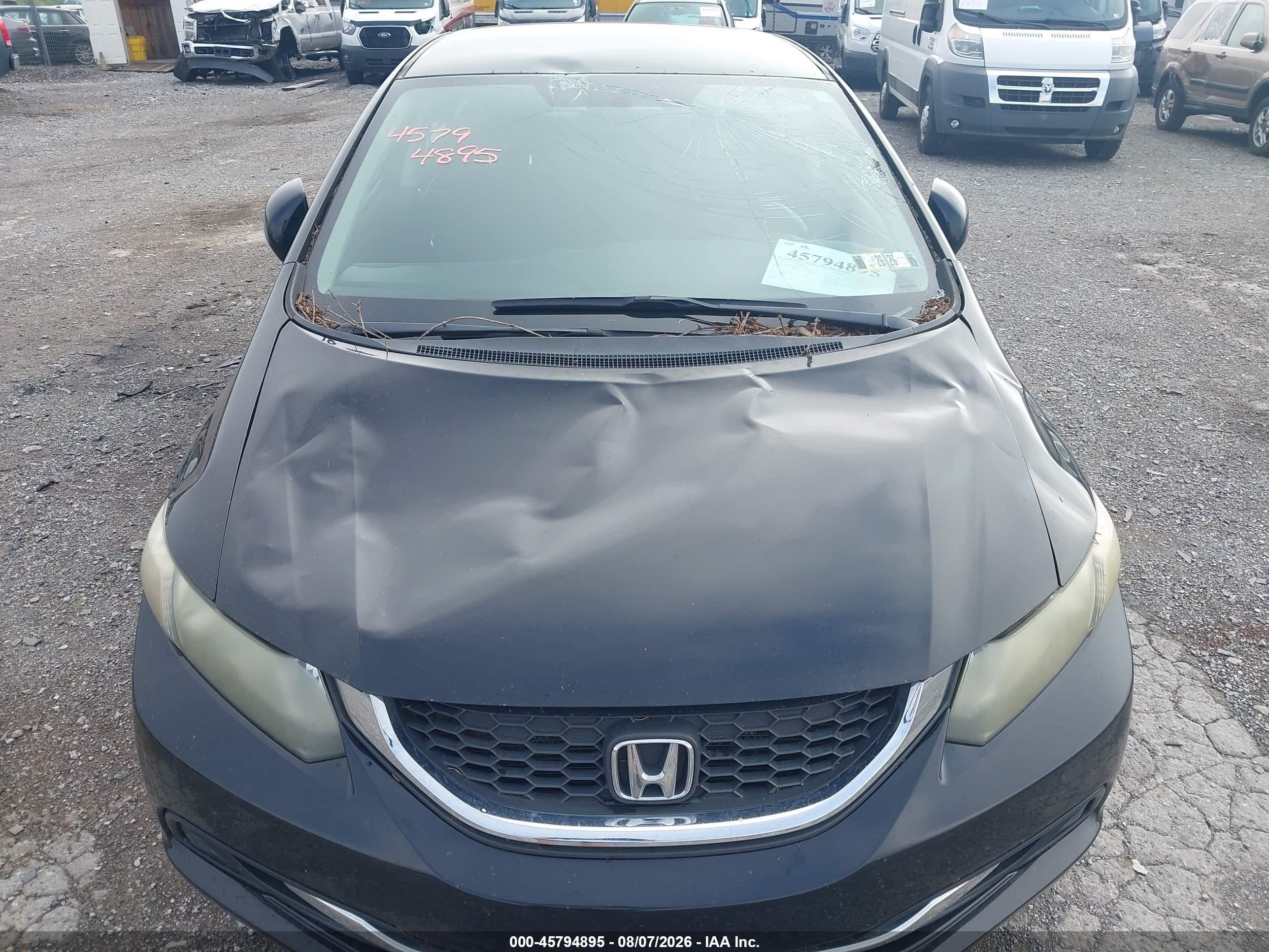 2013 Honda Civic Lx Black vin: 19XFB2F52DE279905