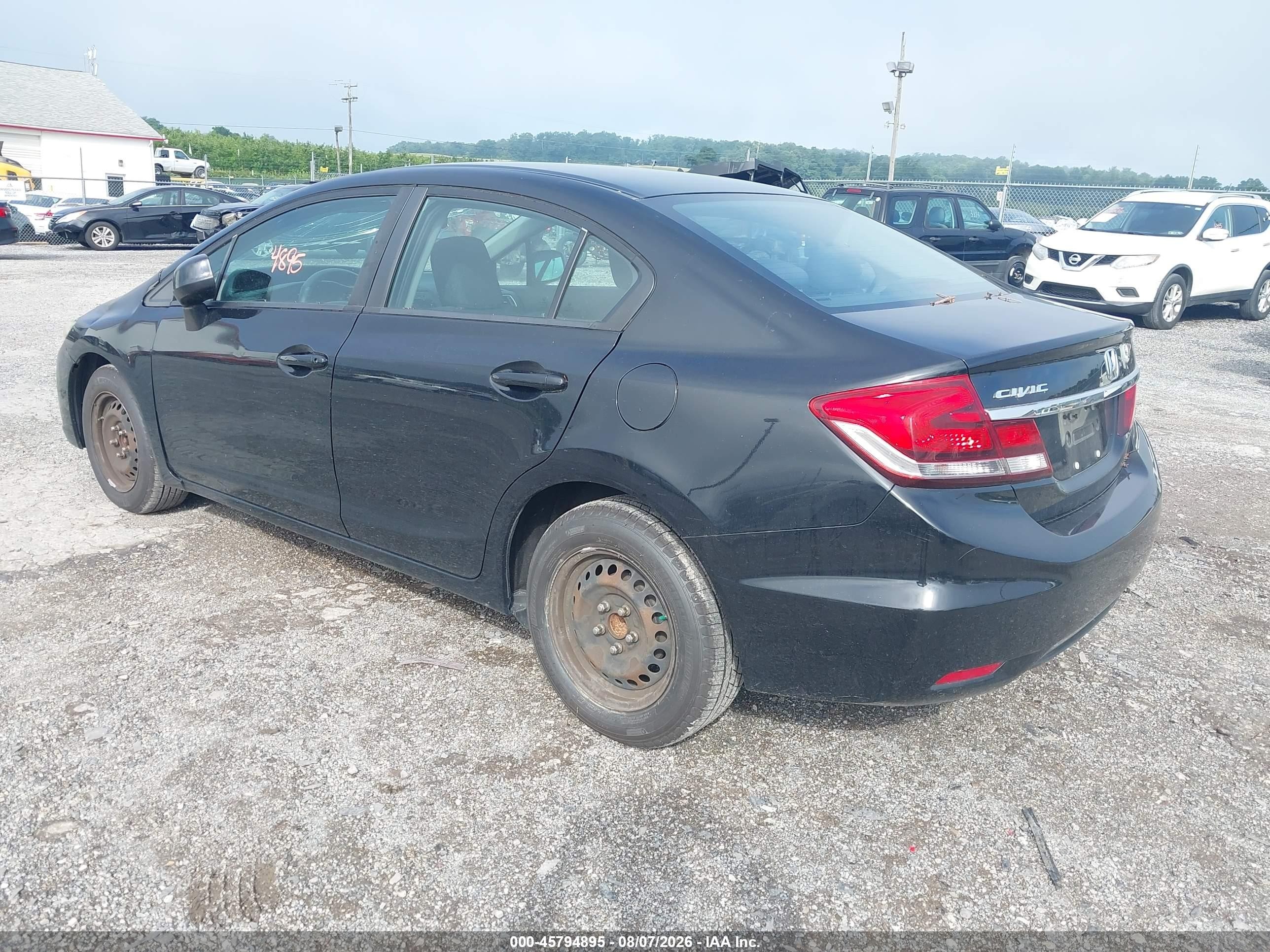 2013 Honda Civic Lx Black vin: 19XFB2F52DE279905