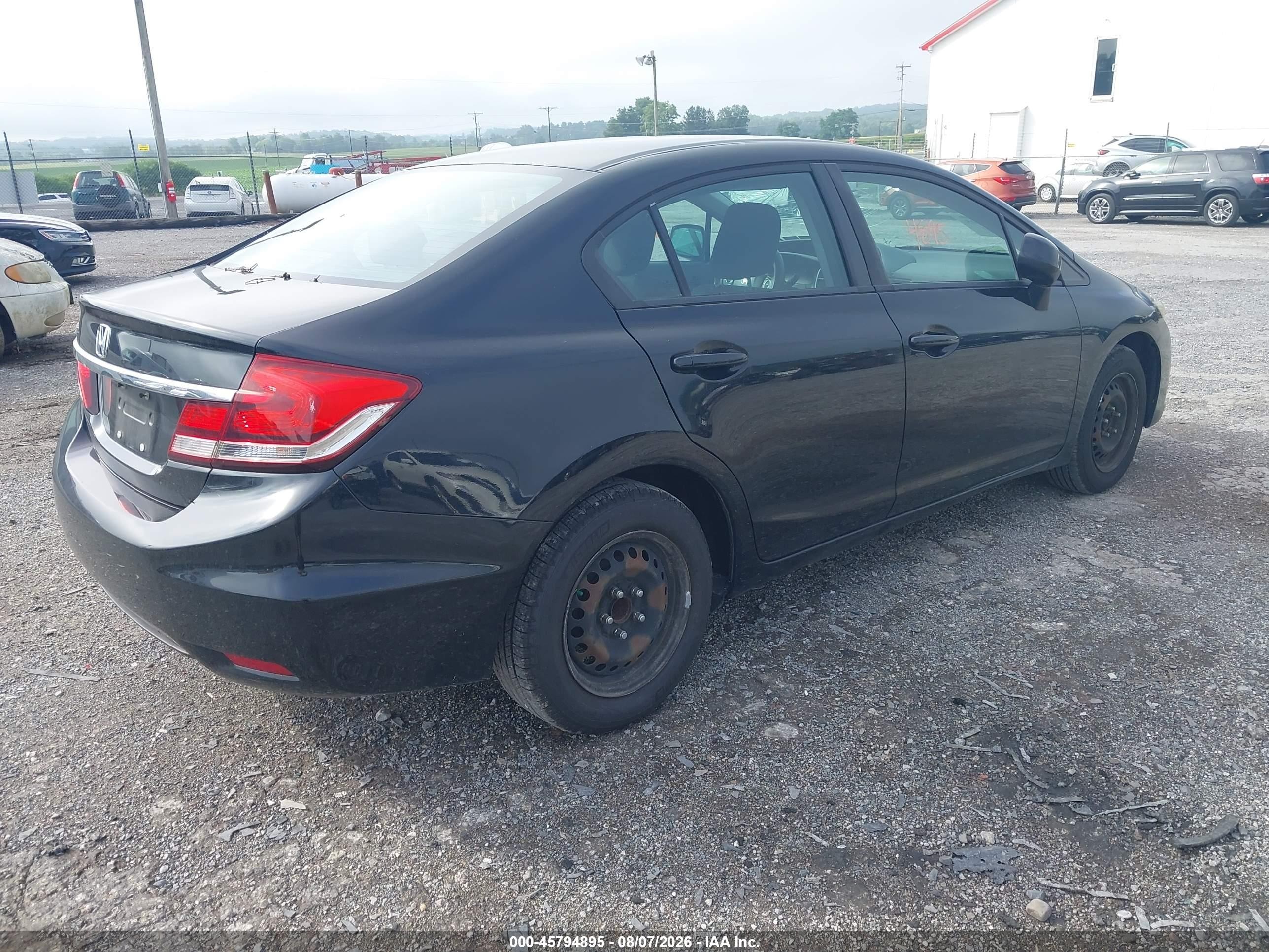 2013 Honda Civic Lx Black vin: 19XFB2F52DE279905